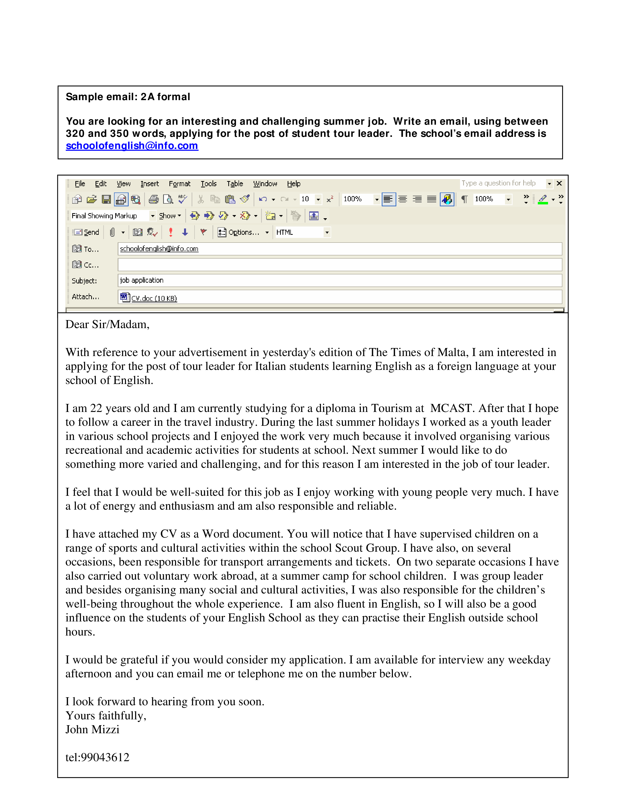 Formal Email Application Letter Templates At Allbusinesstemplates