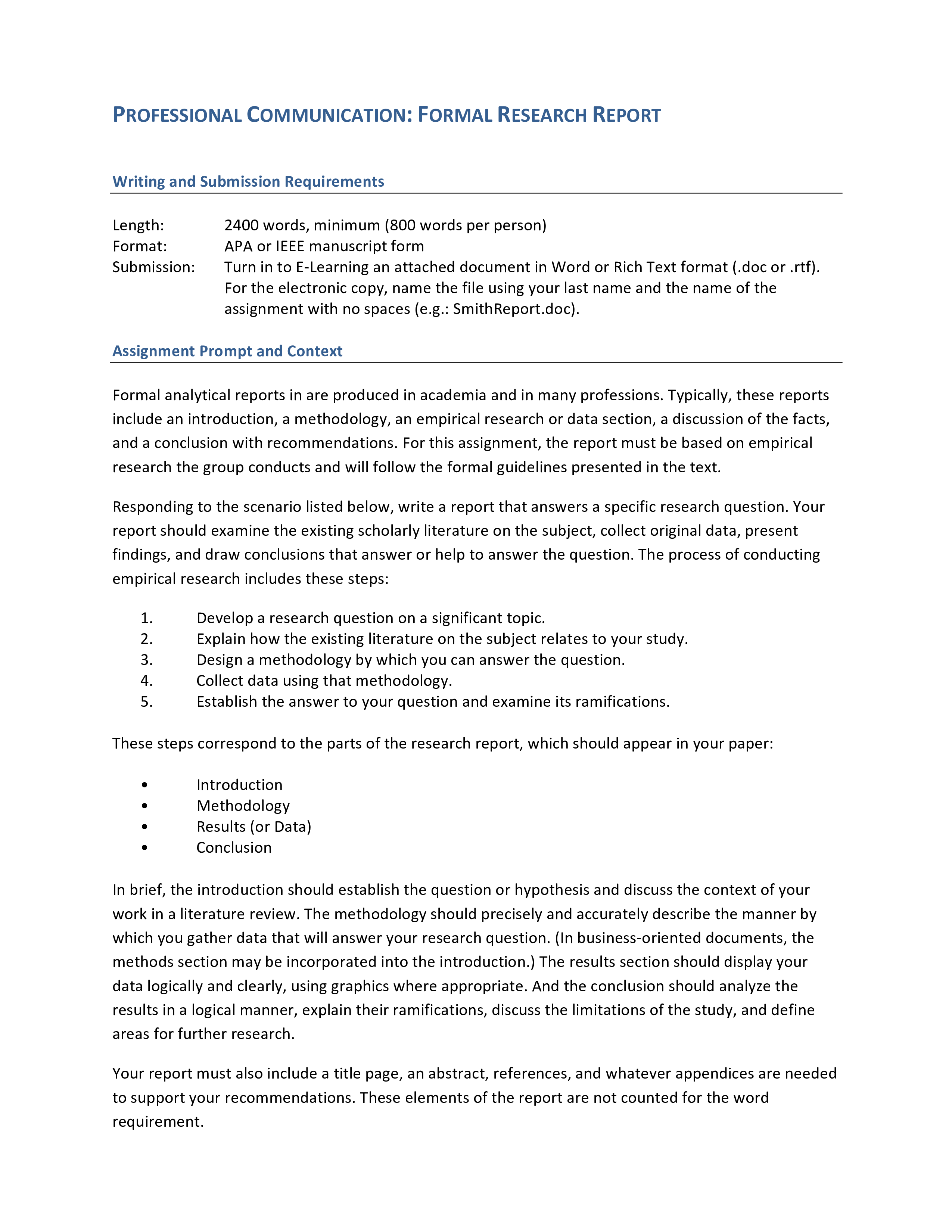 Formal Report Sample Bank2home