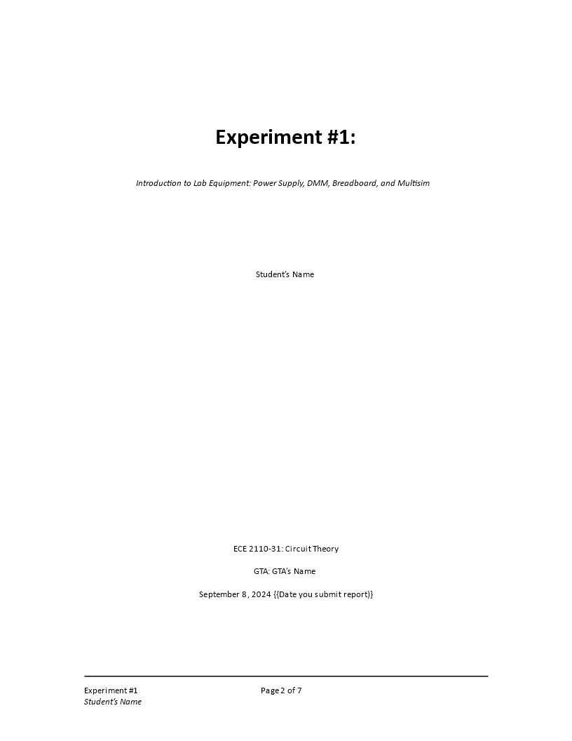 Formal Chemistry Lab Report | Templates at allbusinesstemplates.com