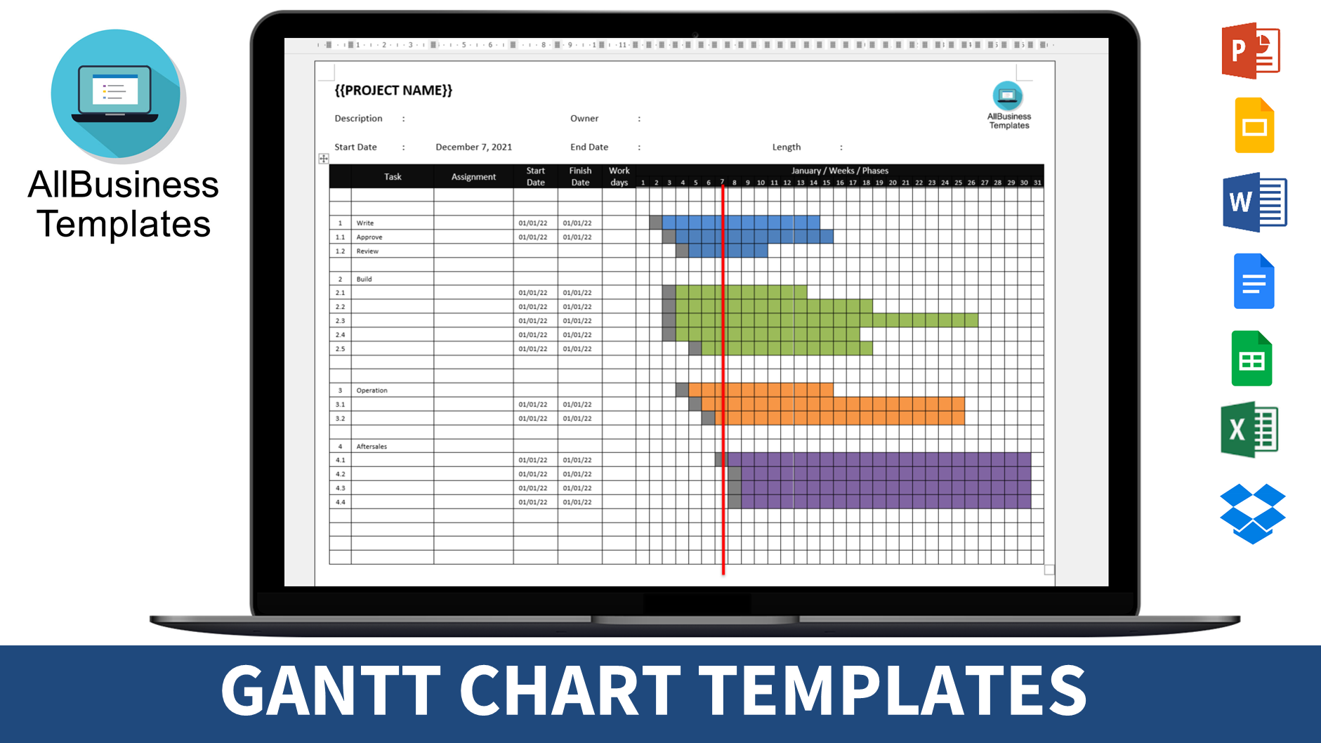 Gantt Chart Template 模板