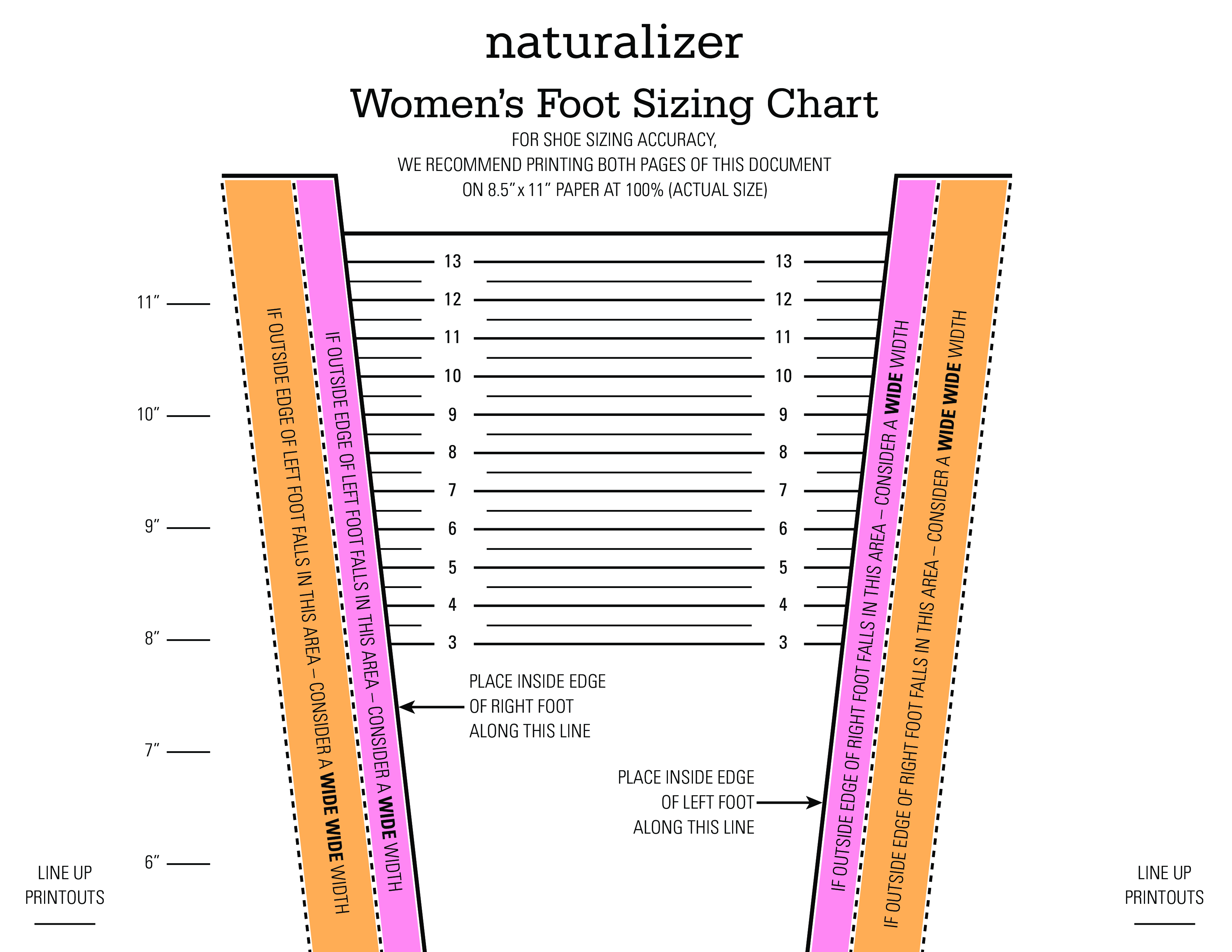 Printable Women Shoe Size Chart Templates At Allbusinesstemplates