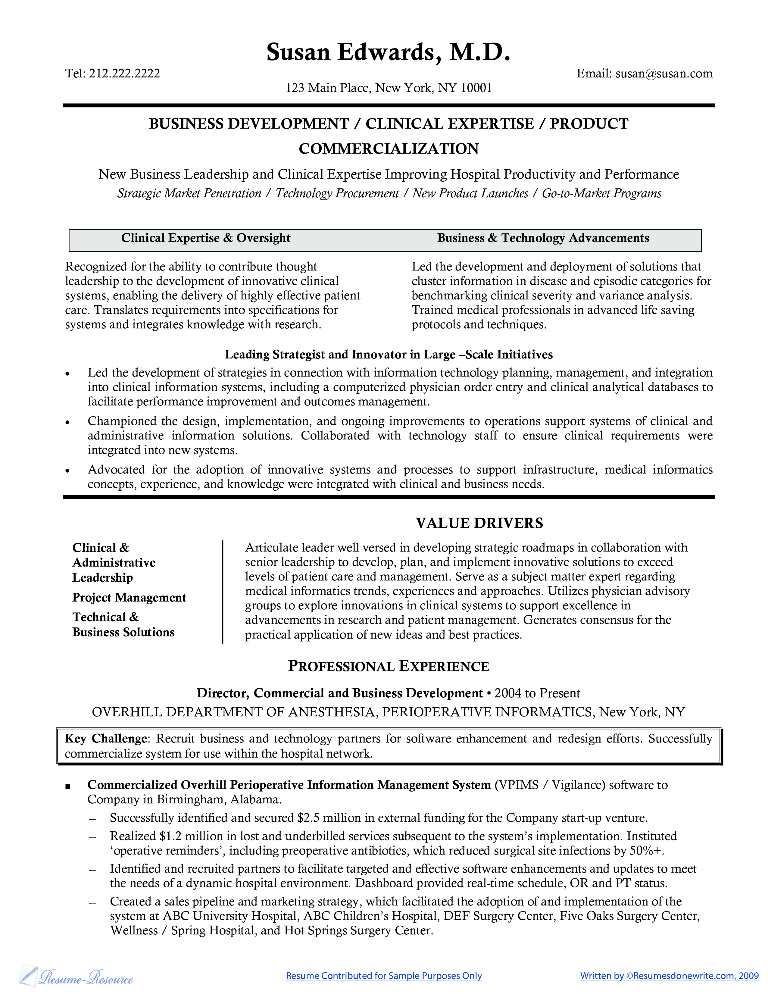 sample resume for clinical research project manager