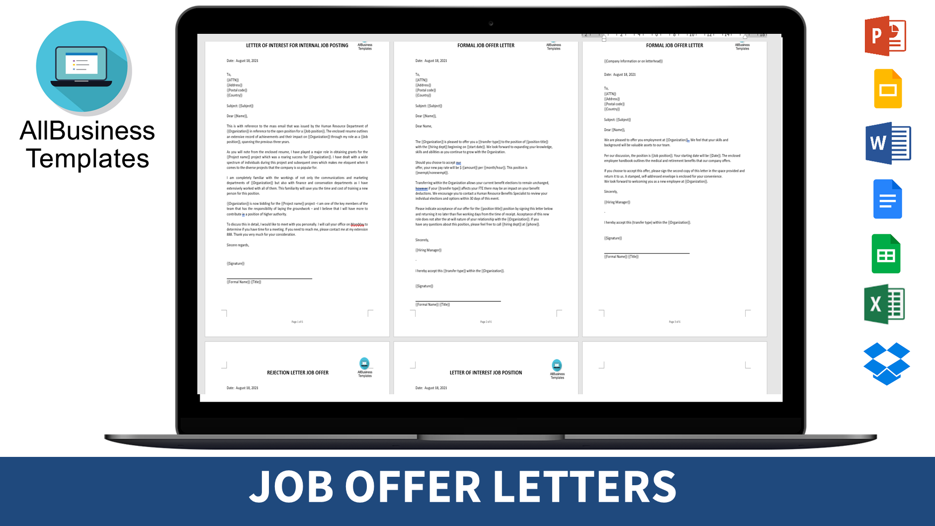 sample job offer letter template template