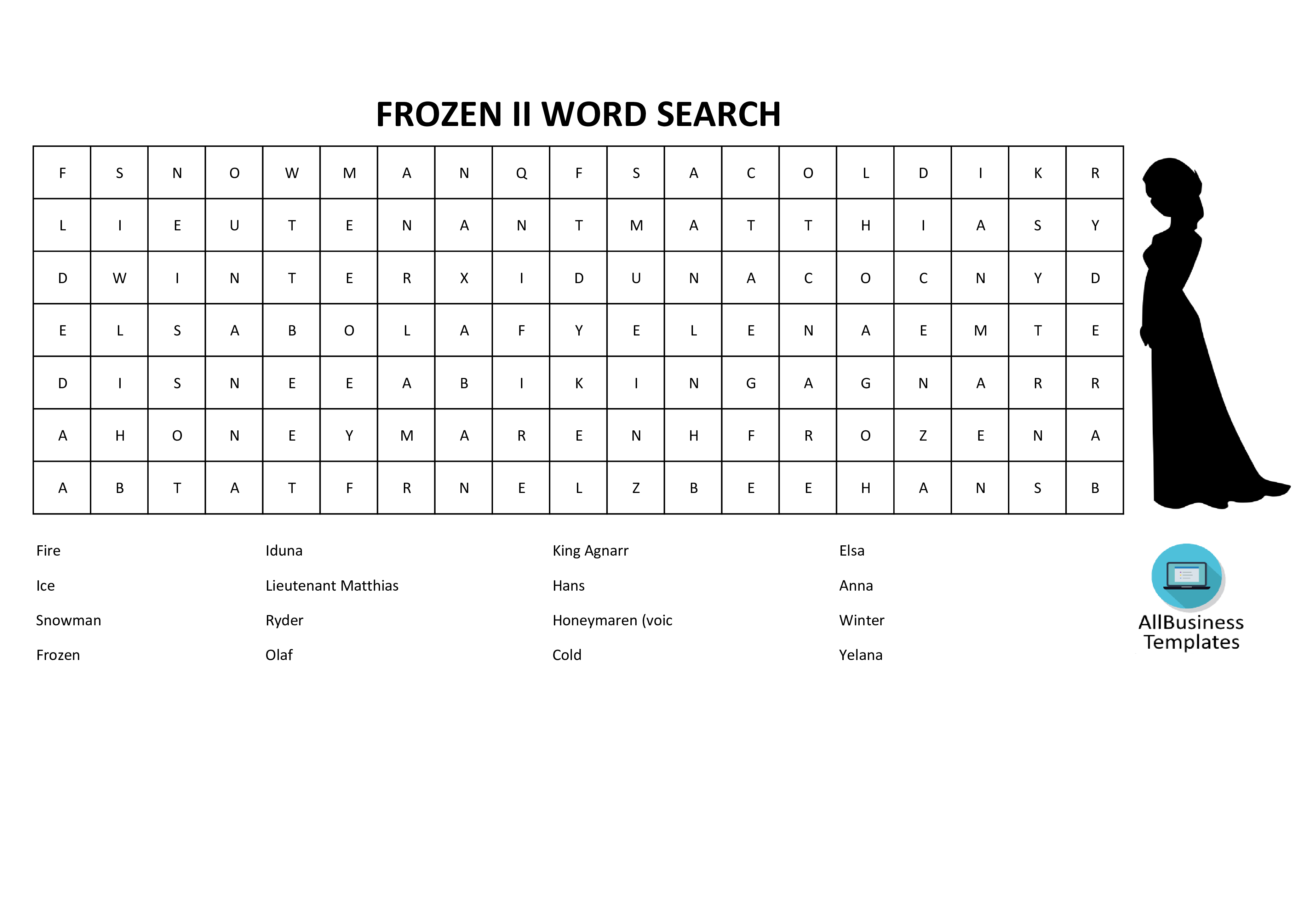 Blank Word Search Template Free