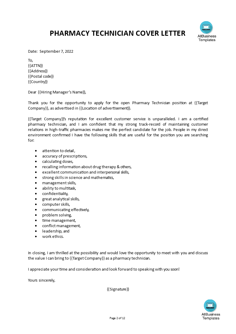 pharma sales cover letter