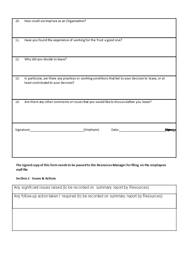 Exit Interview Form | Templates at allbusinesstemplates.com