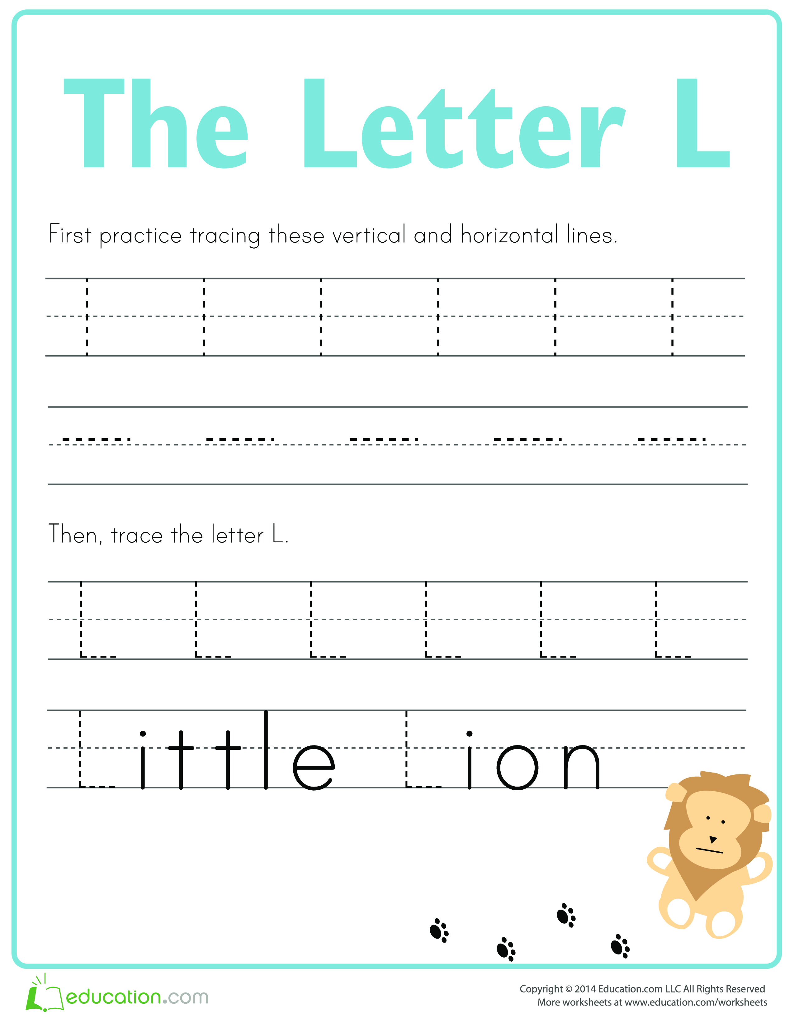 Learn to write letter L 模板