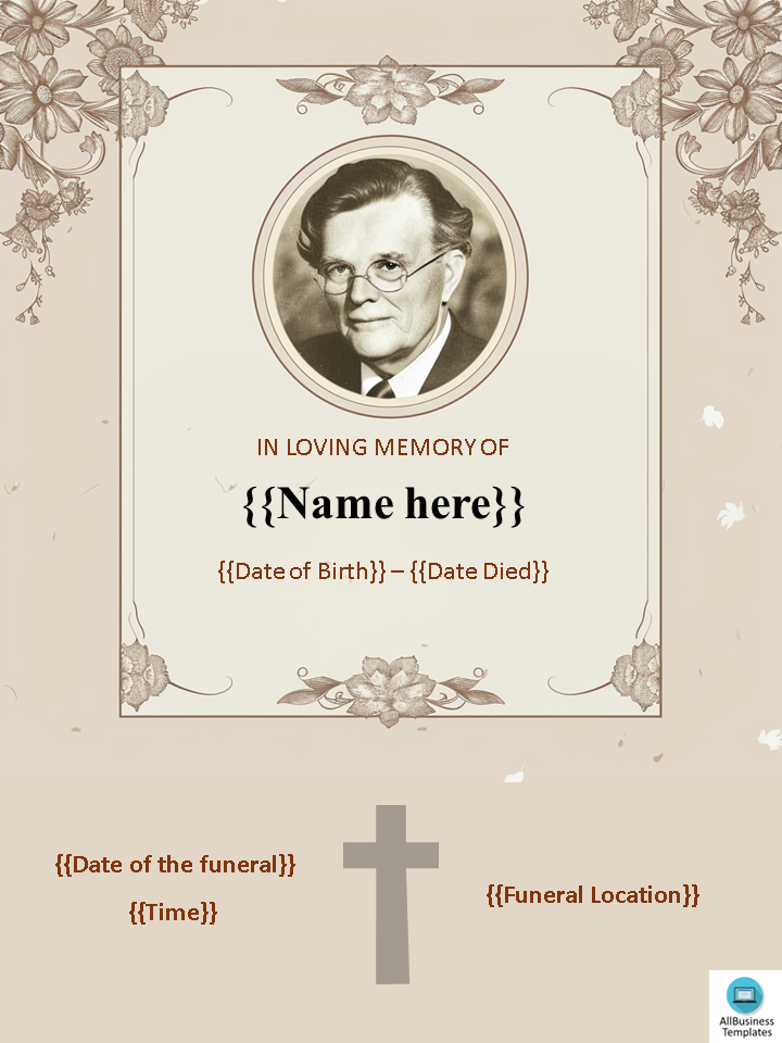 Free obituary template father main image