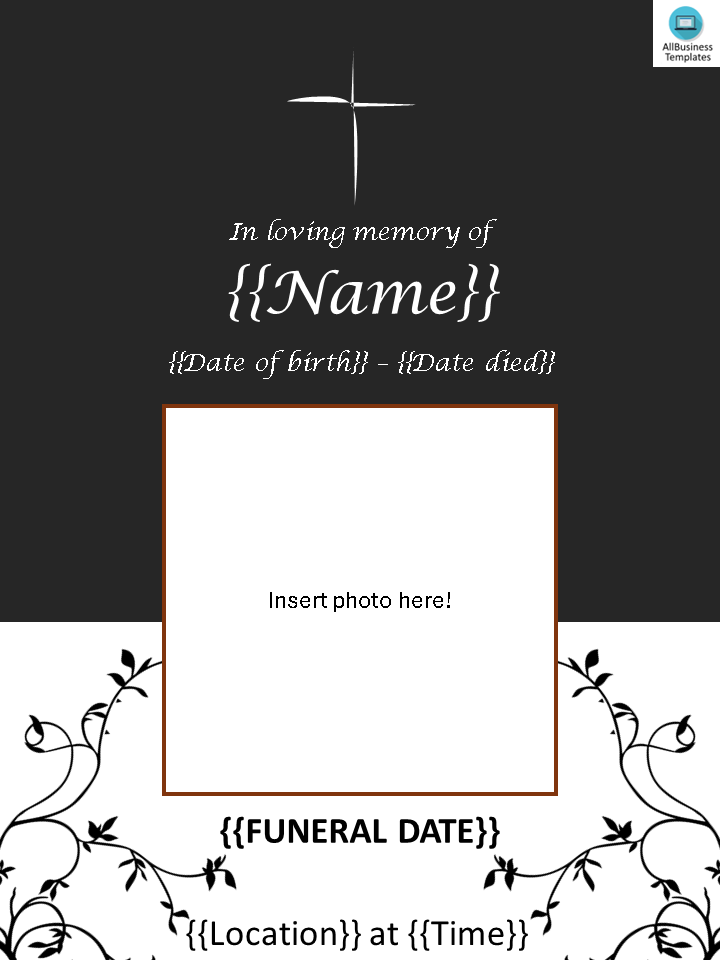 obituary templates free template