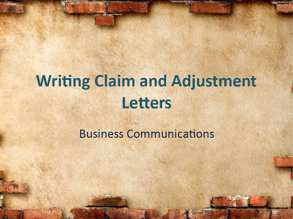 how to write claim and adjustment letters? modèles