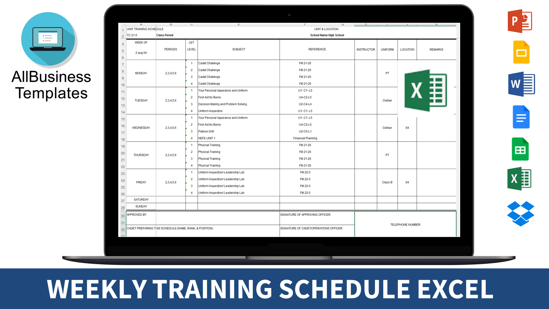 Gratis Wekelijks Trainingsschema Excel