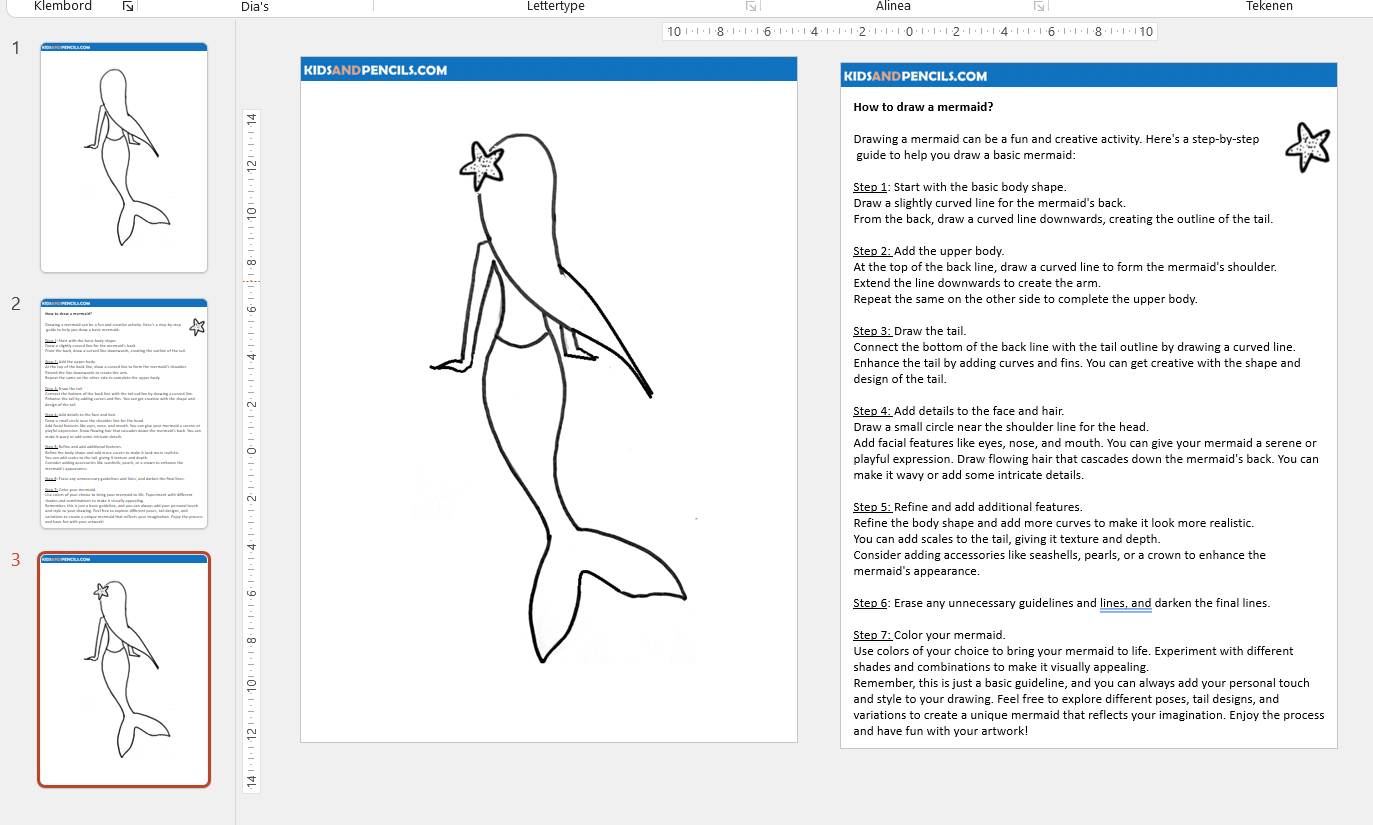 mermaid coloring pages voorbeeld afbeelding 