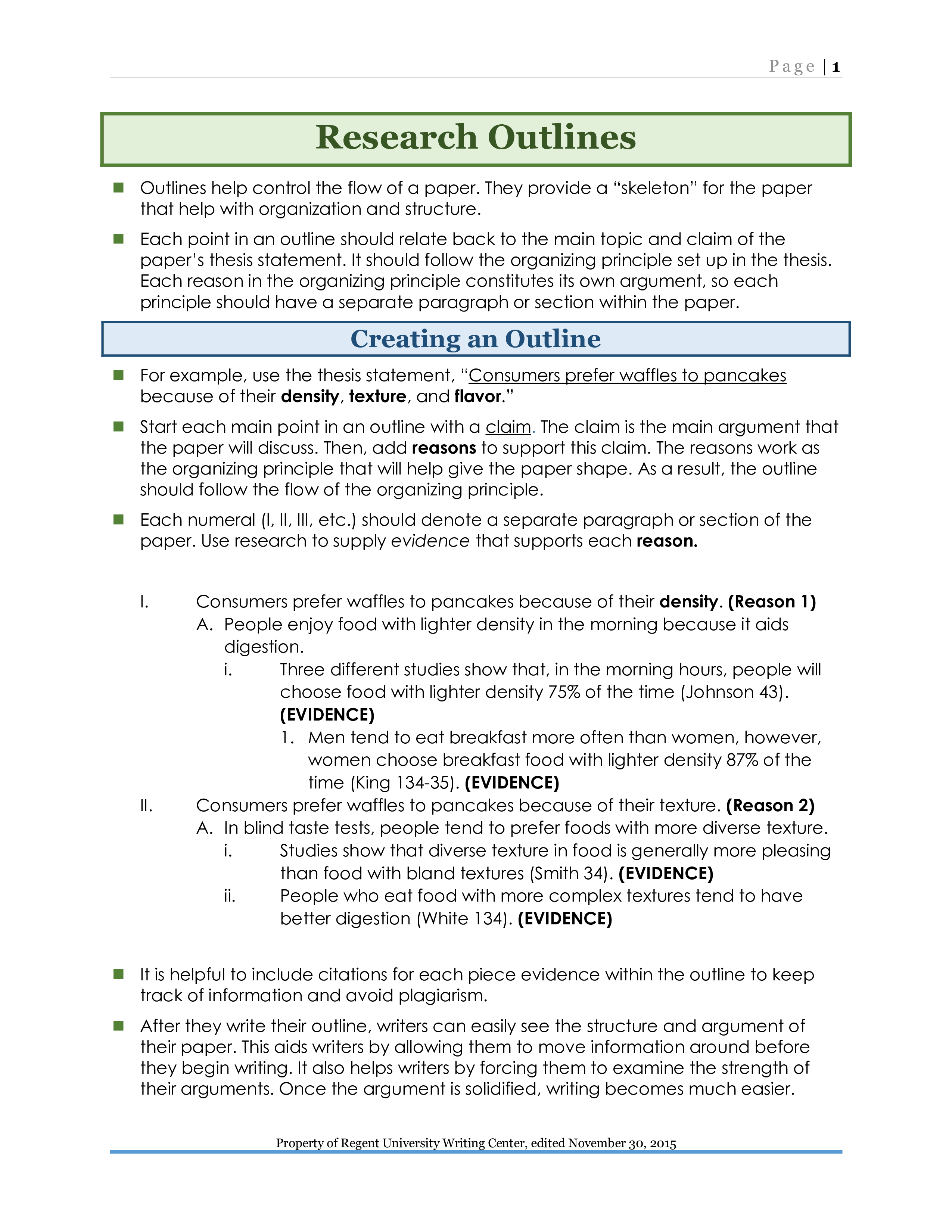 Creating A Research Paper Outline Templates At Allbusinesstemplates