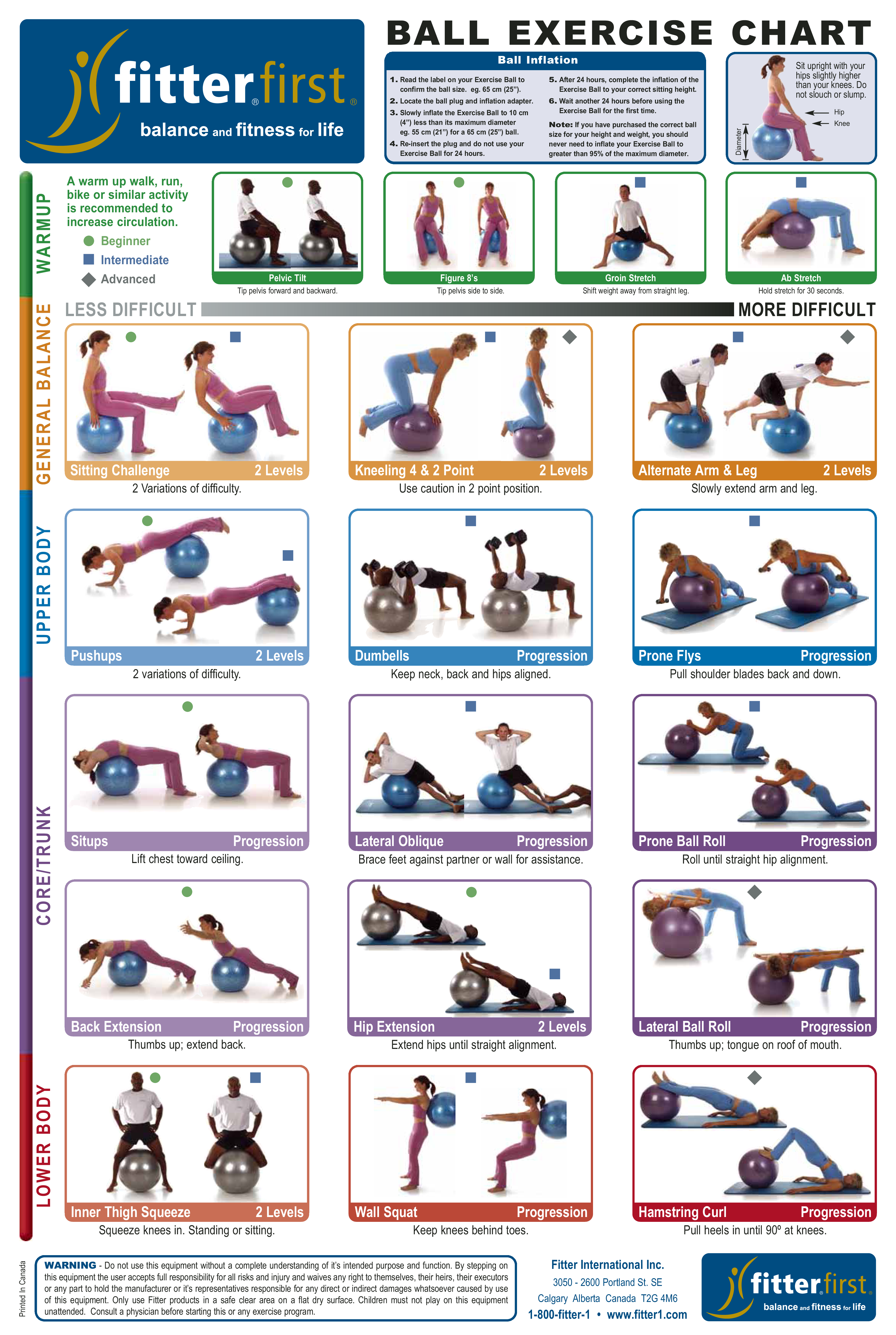 Ball Exercise Chart Templates at