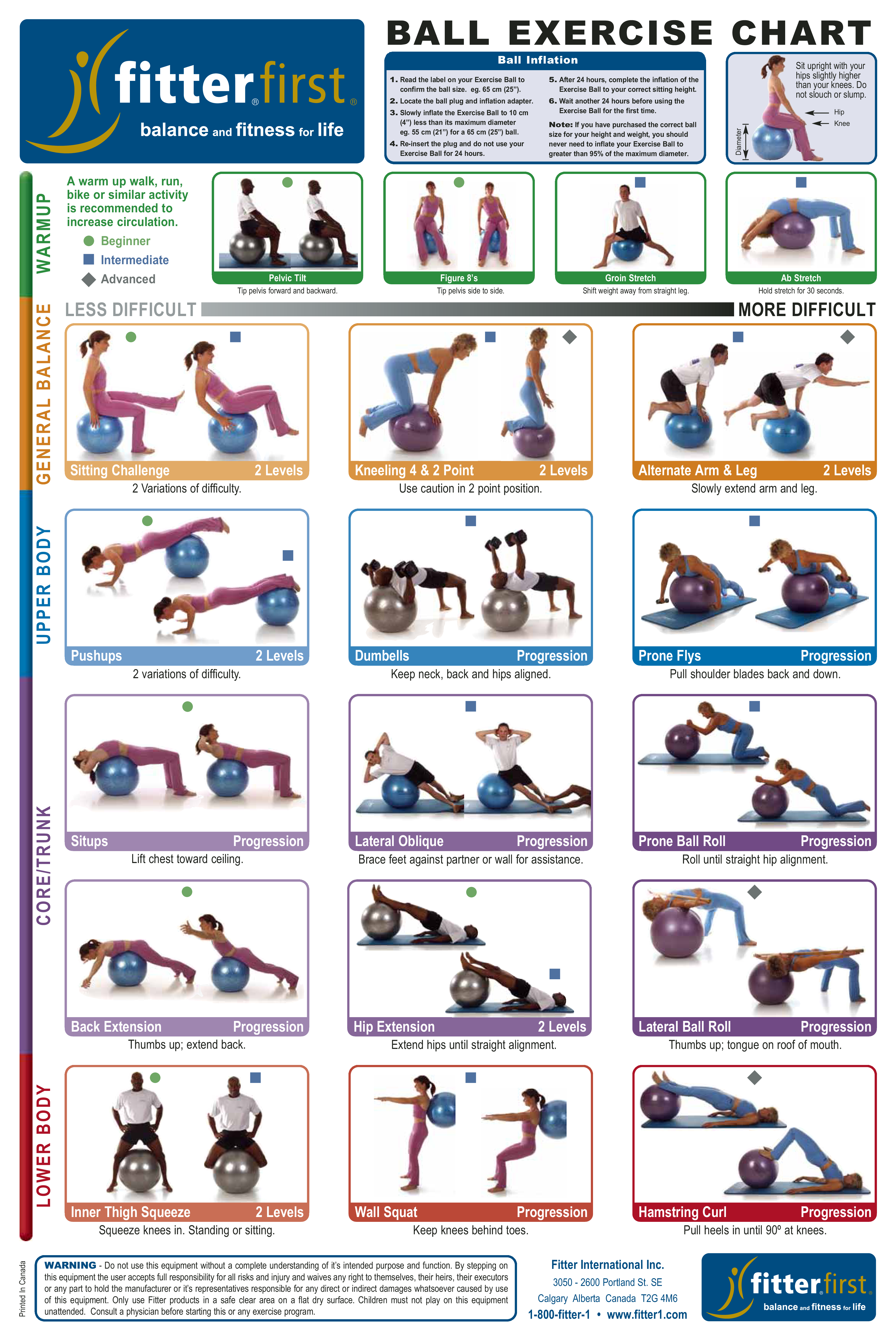 Ball Exercise Chart Templates At Allbusinesstemplates