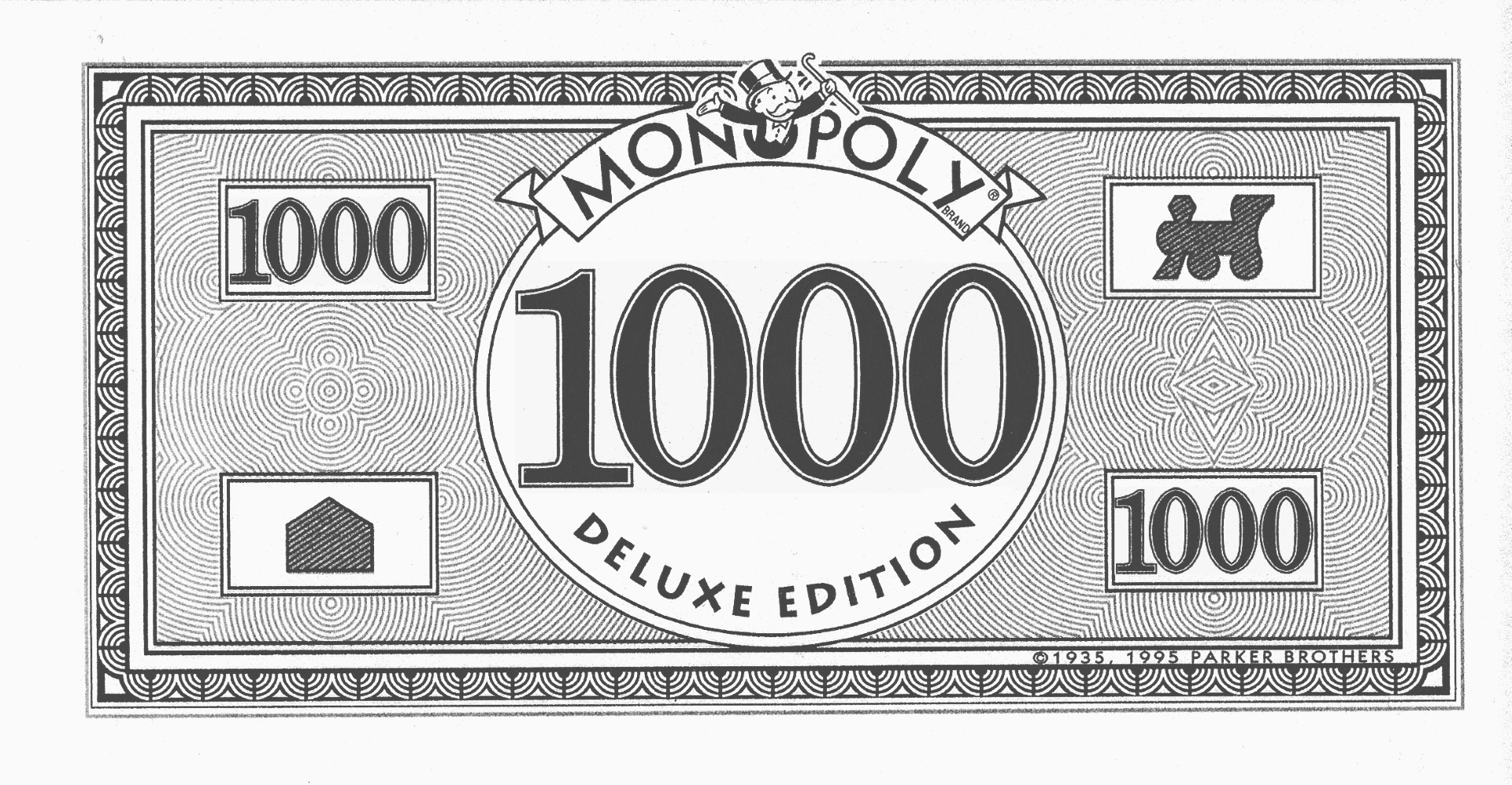 Printable 1000 Bill Monopoly Money Templates at allbusinesstemplates