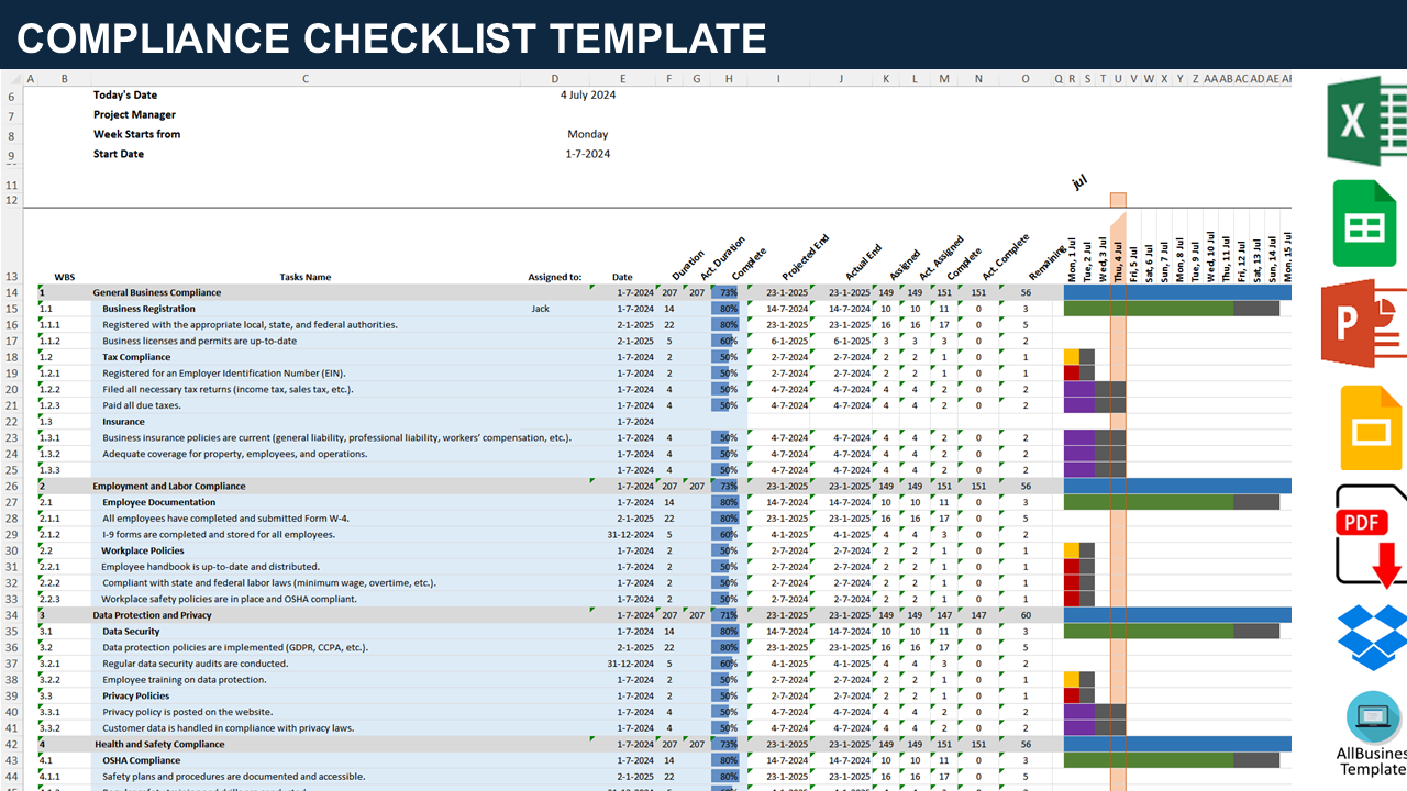 Compliance Checklist Template main image