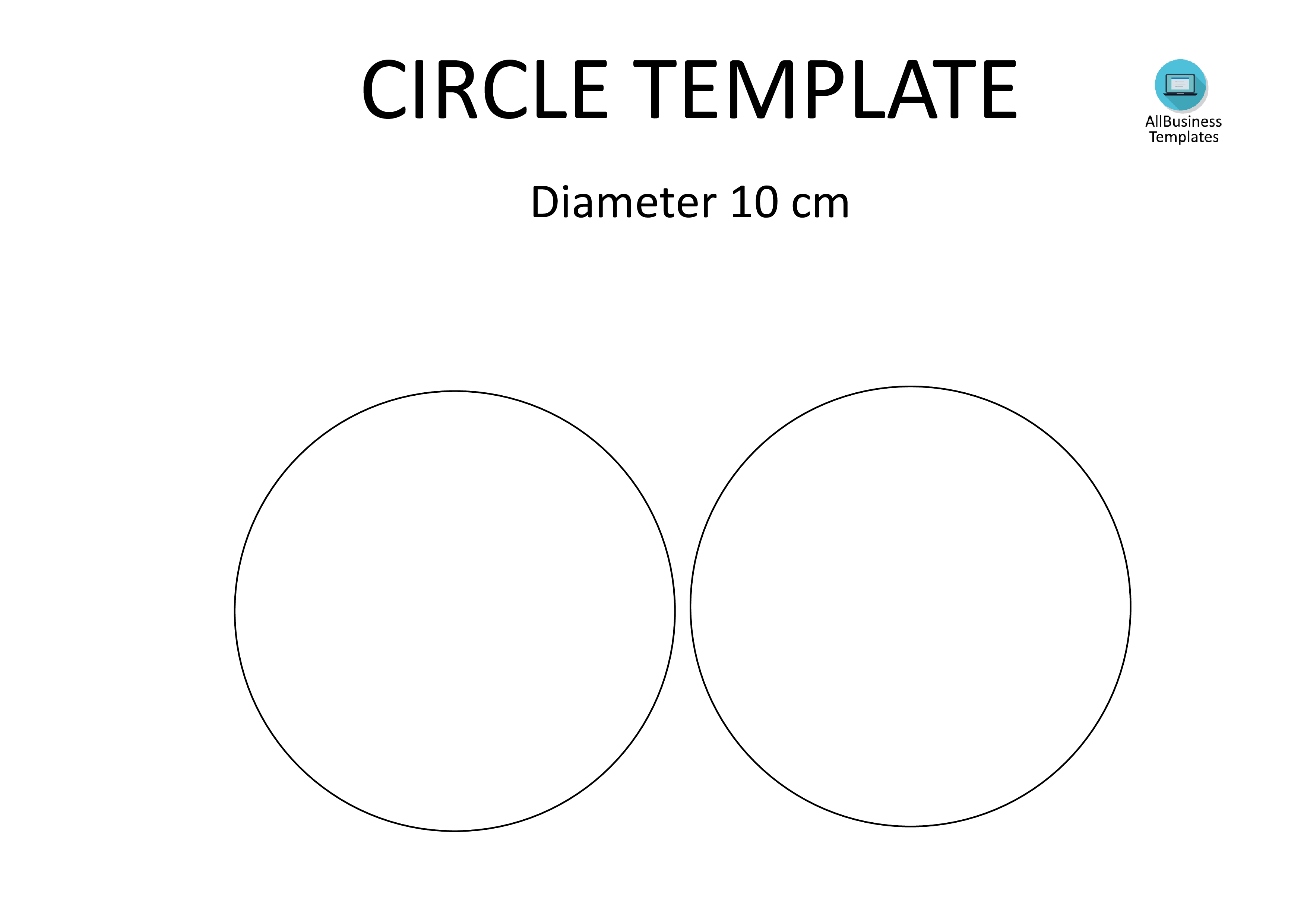 six inch diameter circle actual size print
