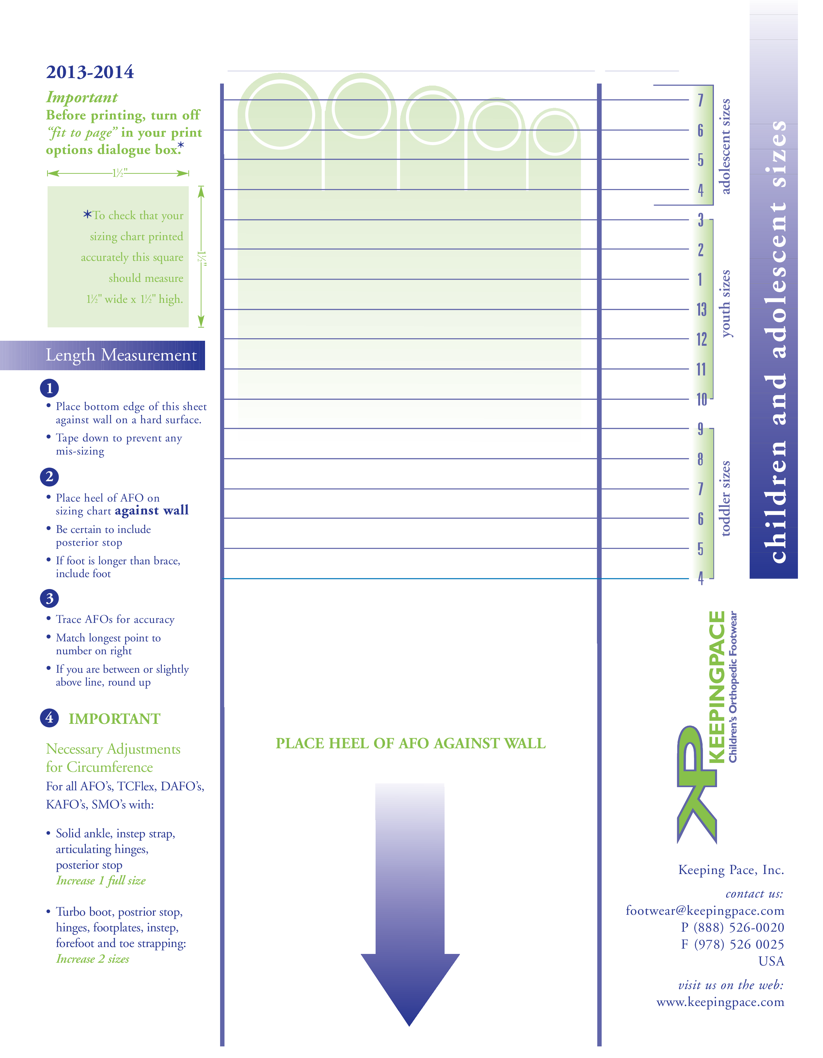 Printable Shoe Size Chart Templates At Allbusinesstemplates