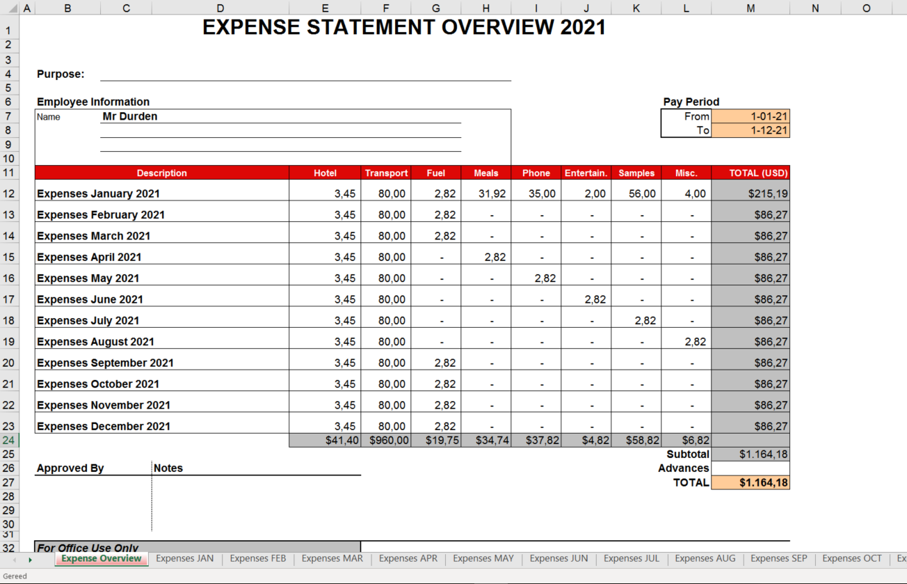 business expense statement 2021 voorbeeld afbeelding 