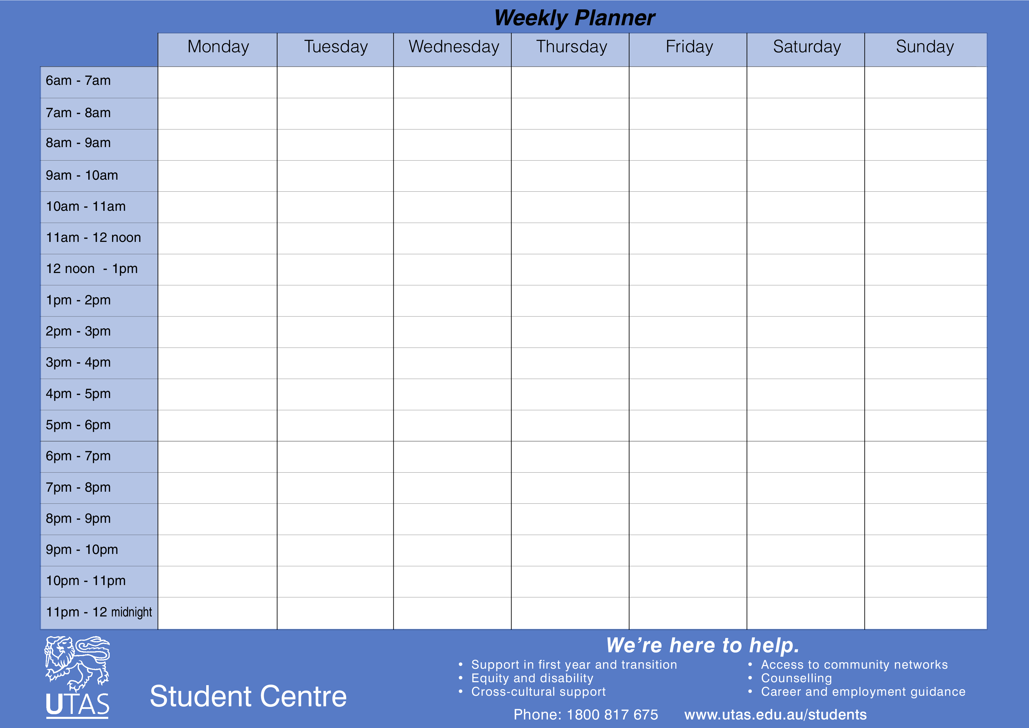 Weekly Schedule Planner Example