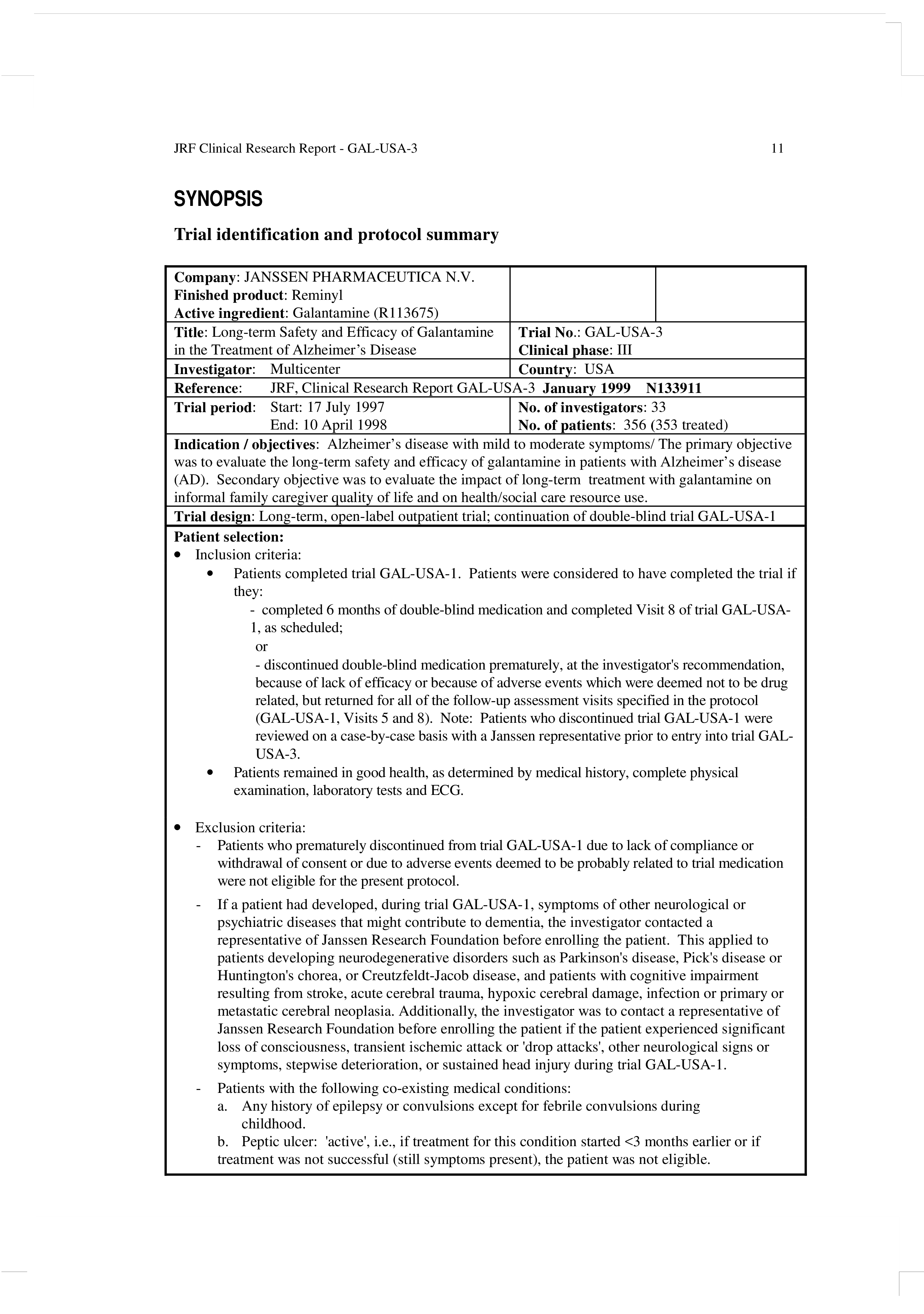 research synopsis format example