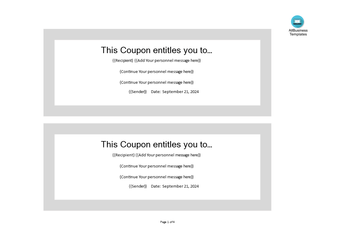 Free Coupon Template Word 模板