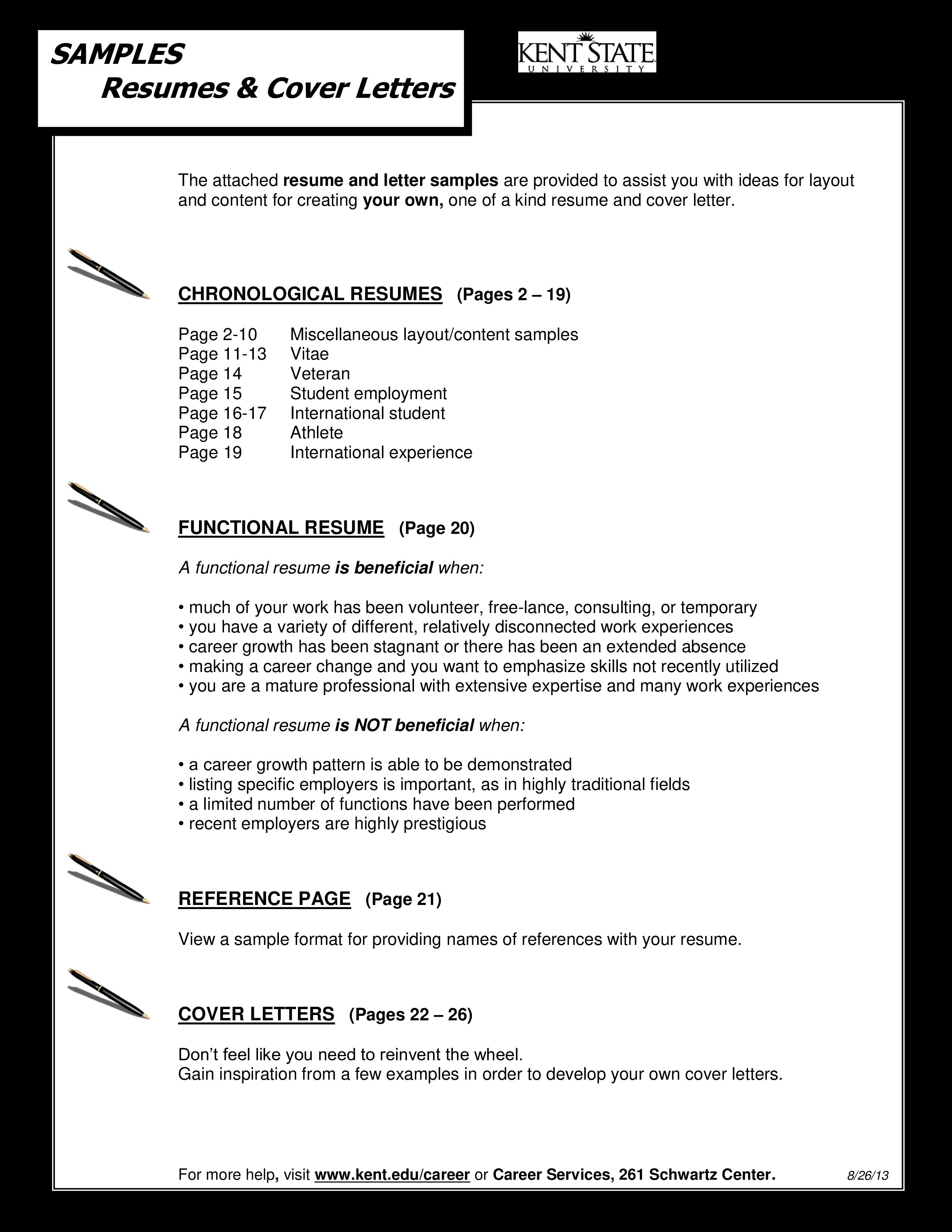 resume sample for applying a job