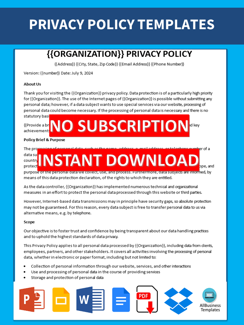 hr privacy policy template