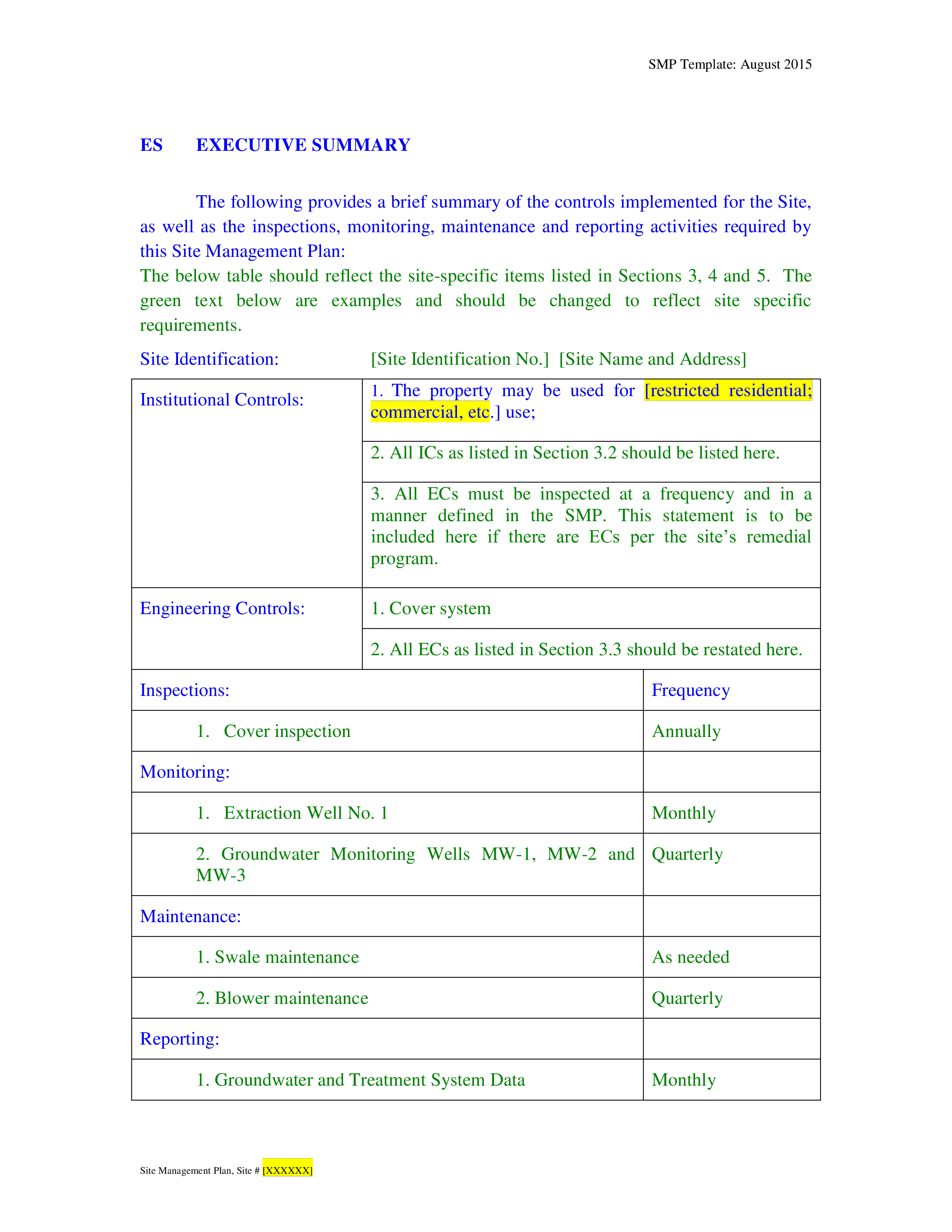 Site Management Plan Template | Templates at allbusinesstemplates.com