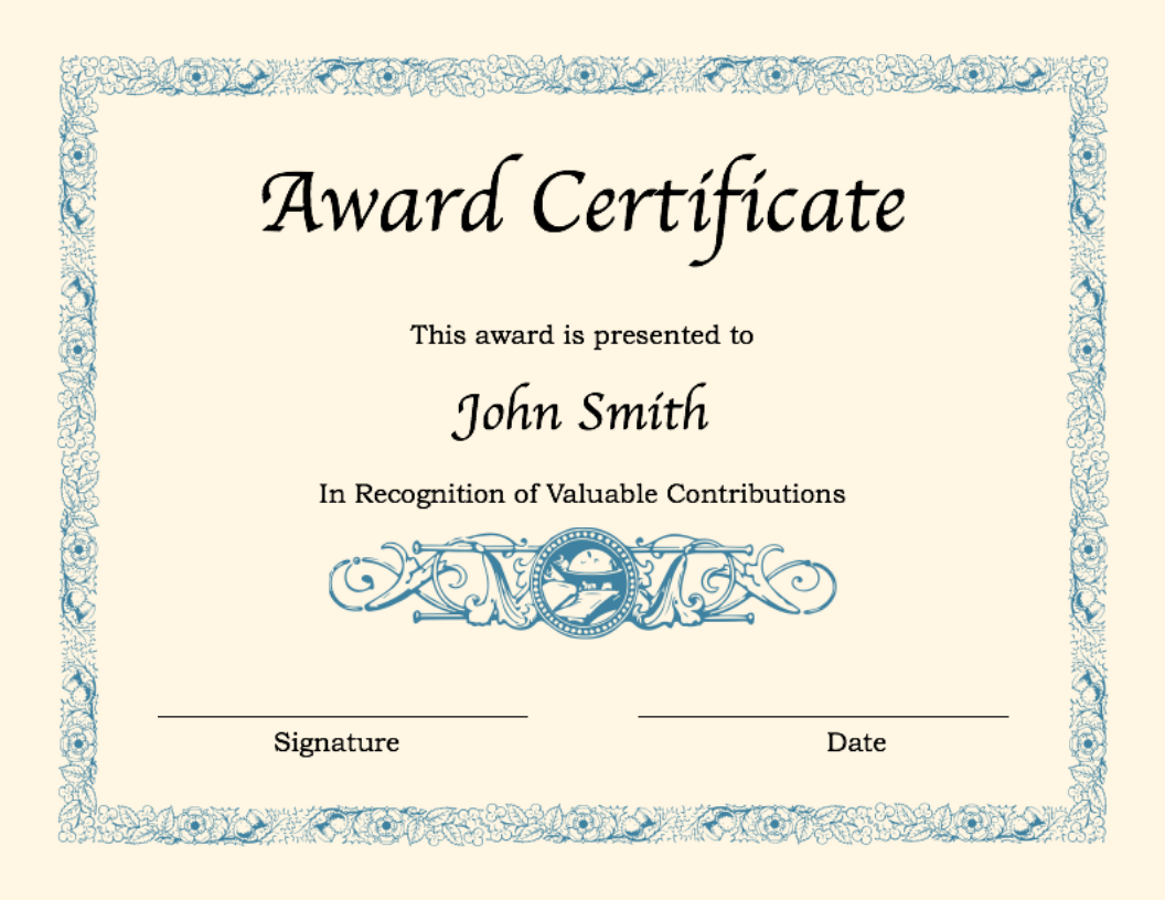 Libreng Blank Certificate For Word