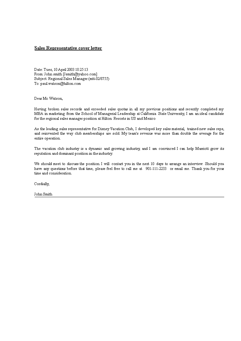 application letter for sales representative without experience pdf free download