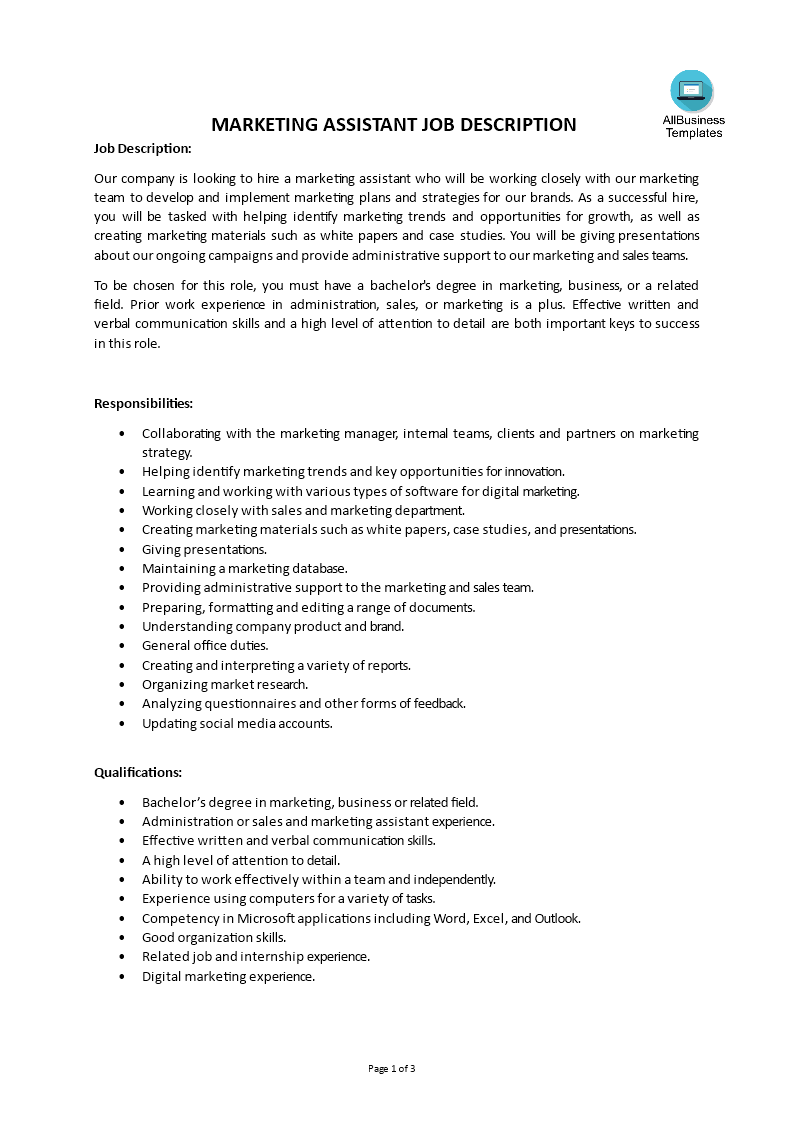 Marketing Staff Job Description Homecare24