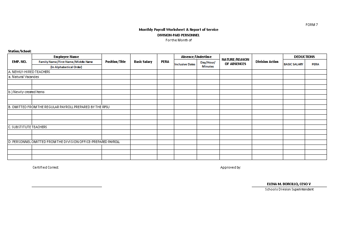 Payroll Template Sample Templates At Allbusinesstemplates