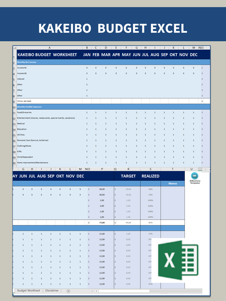 Kakeibo Template Excel Free Download