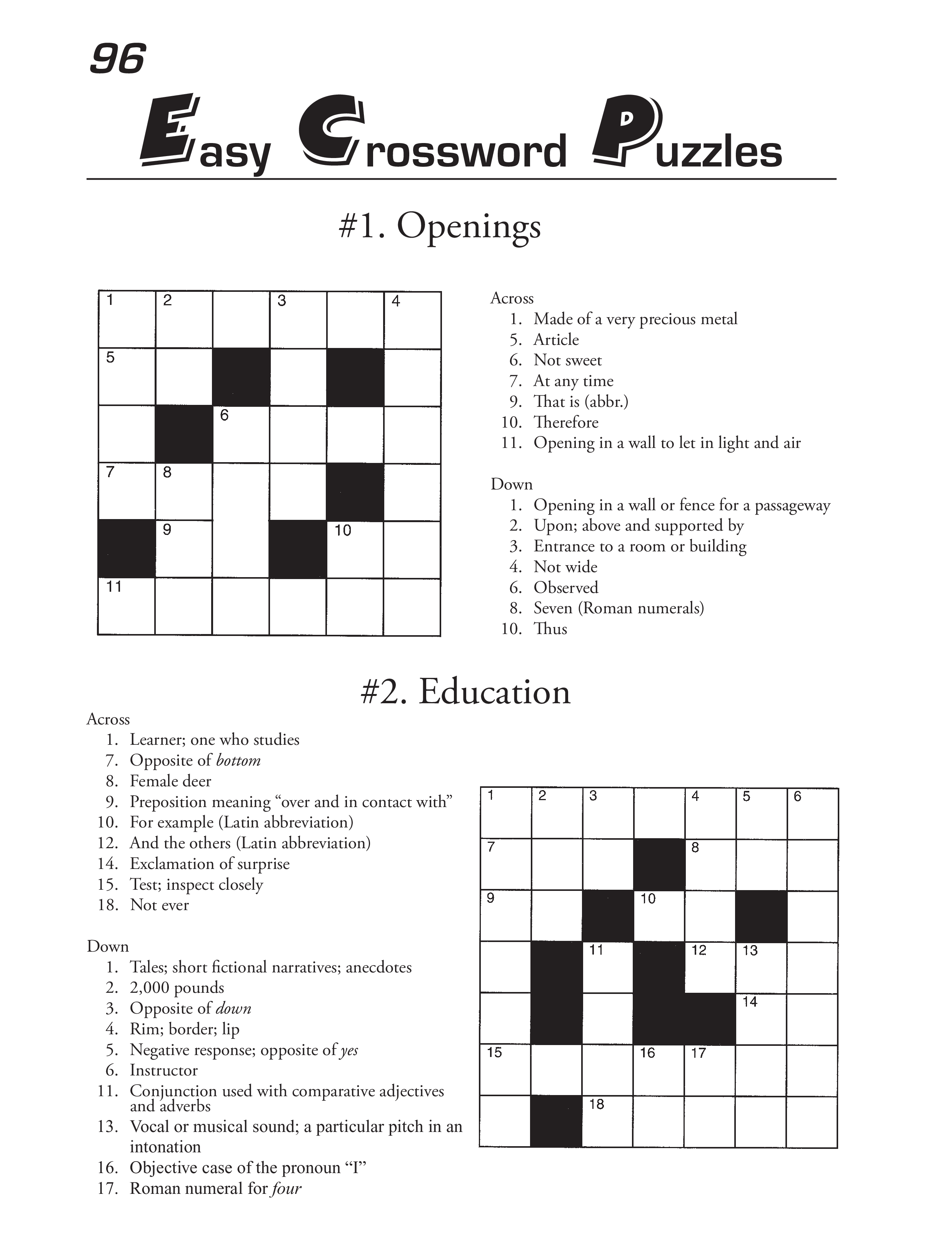 easy crosswords puzzle