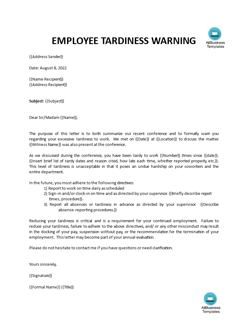 Warning Letter Employee main image