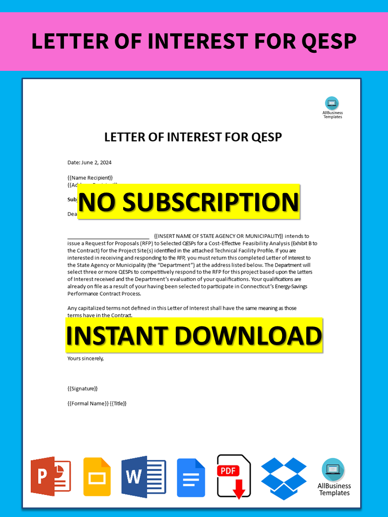 letter of interest for qesp template