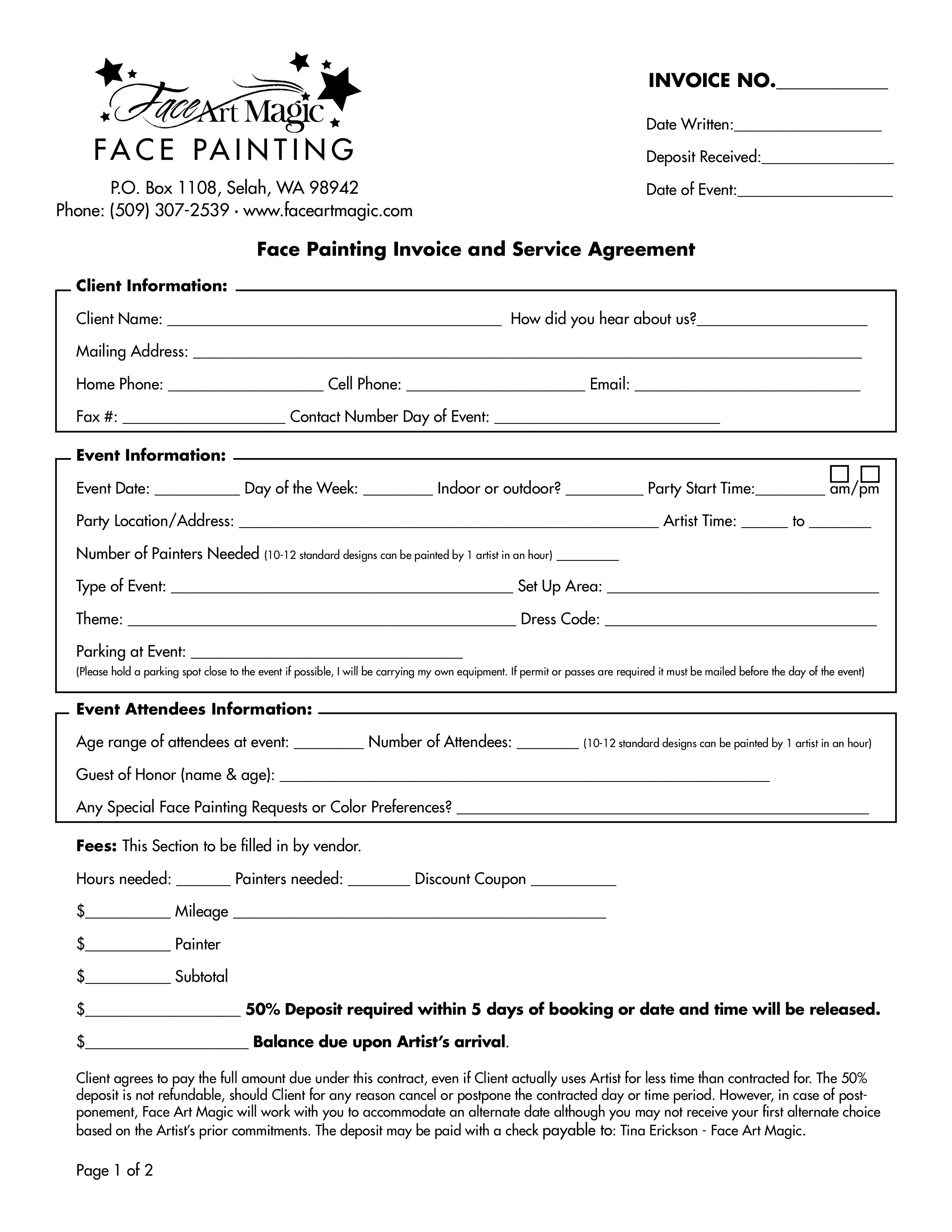 One Year Service Agreement Template PDF Template