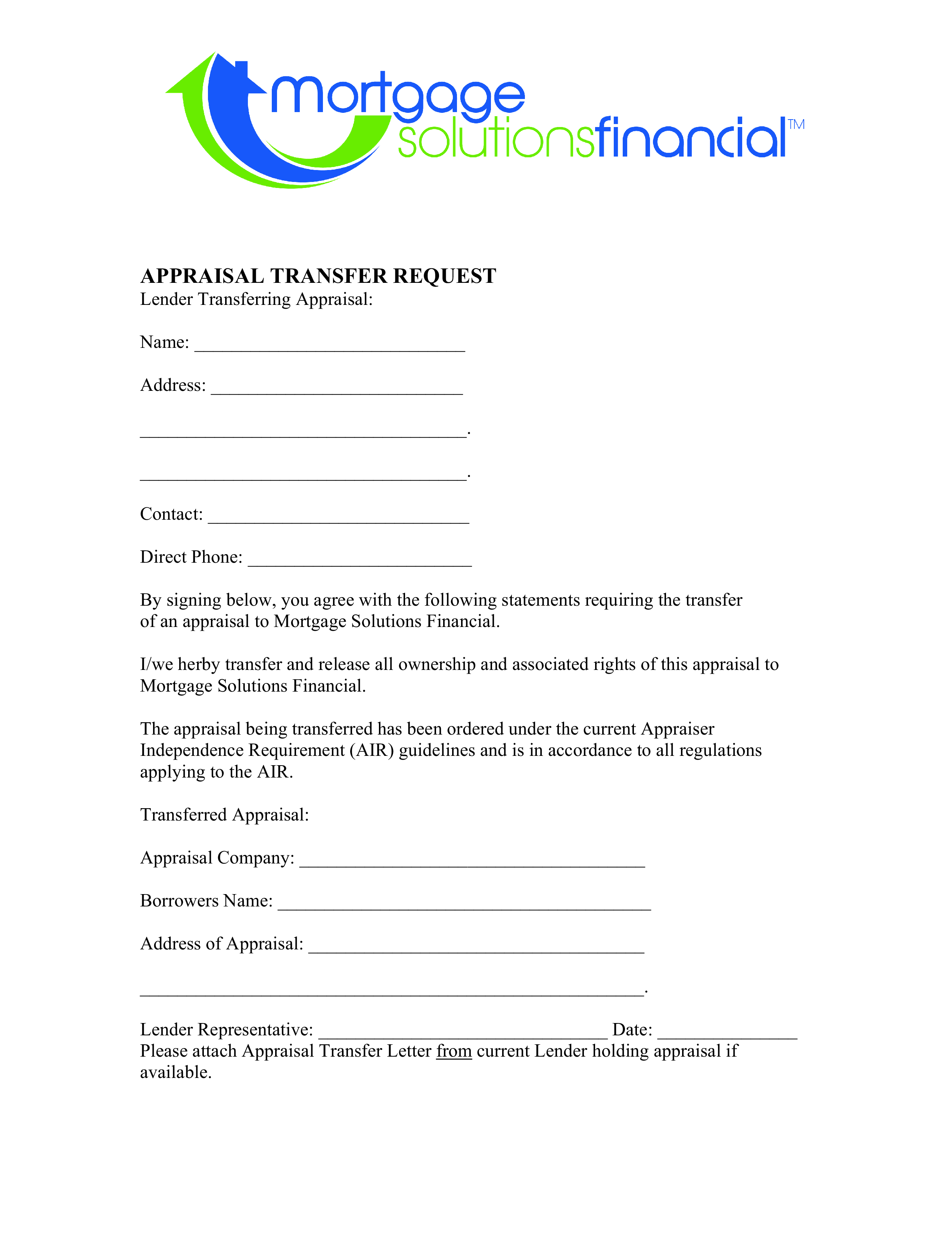 appraisal transfer request letter template