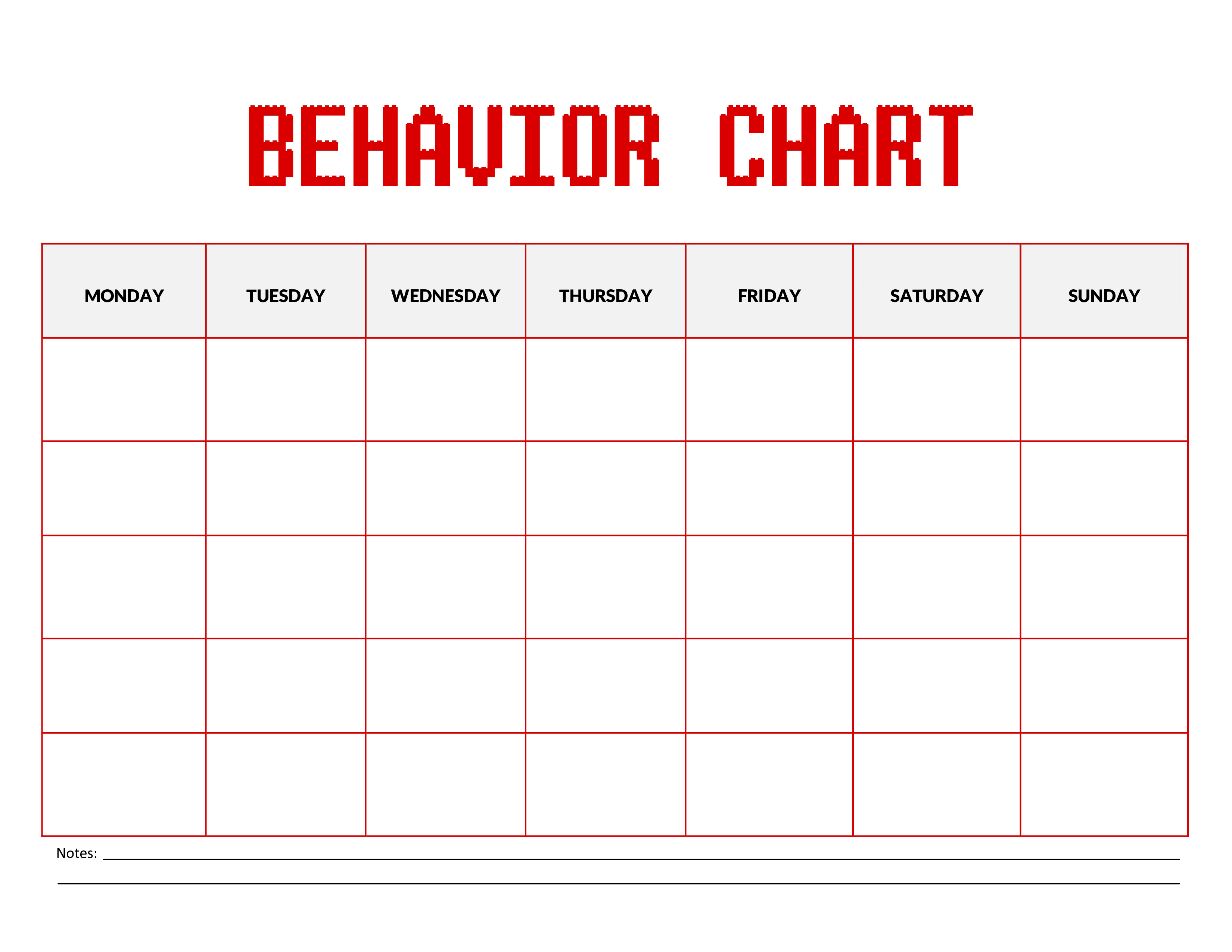 Lego Behavior Chart | Templates at allbusinesstemplates.com
