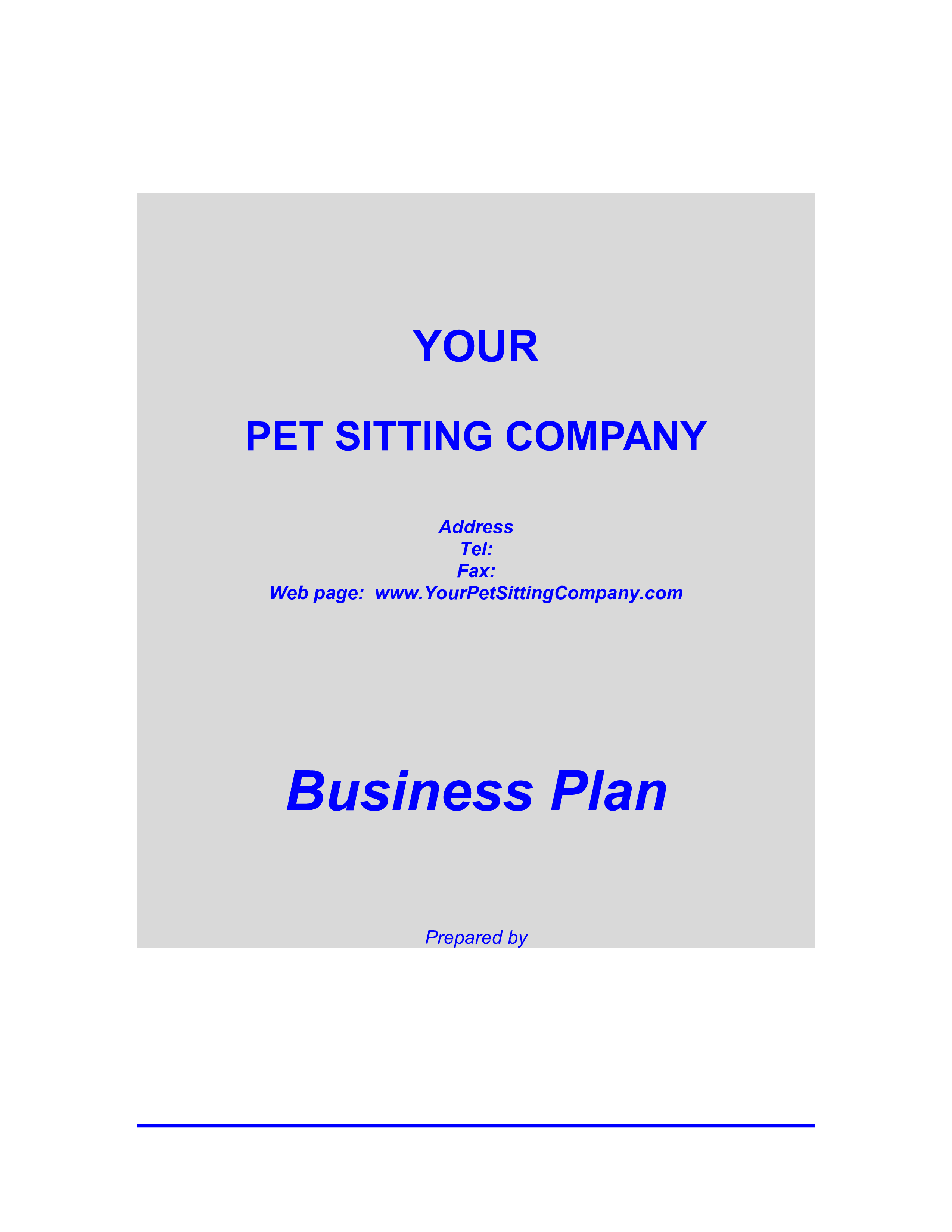 pet care services business plan