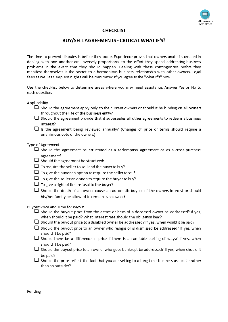 Checklist_Sale of a Business_Critical What if main image