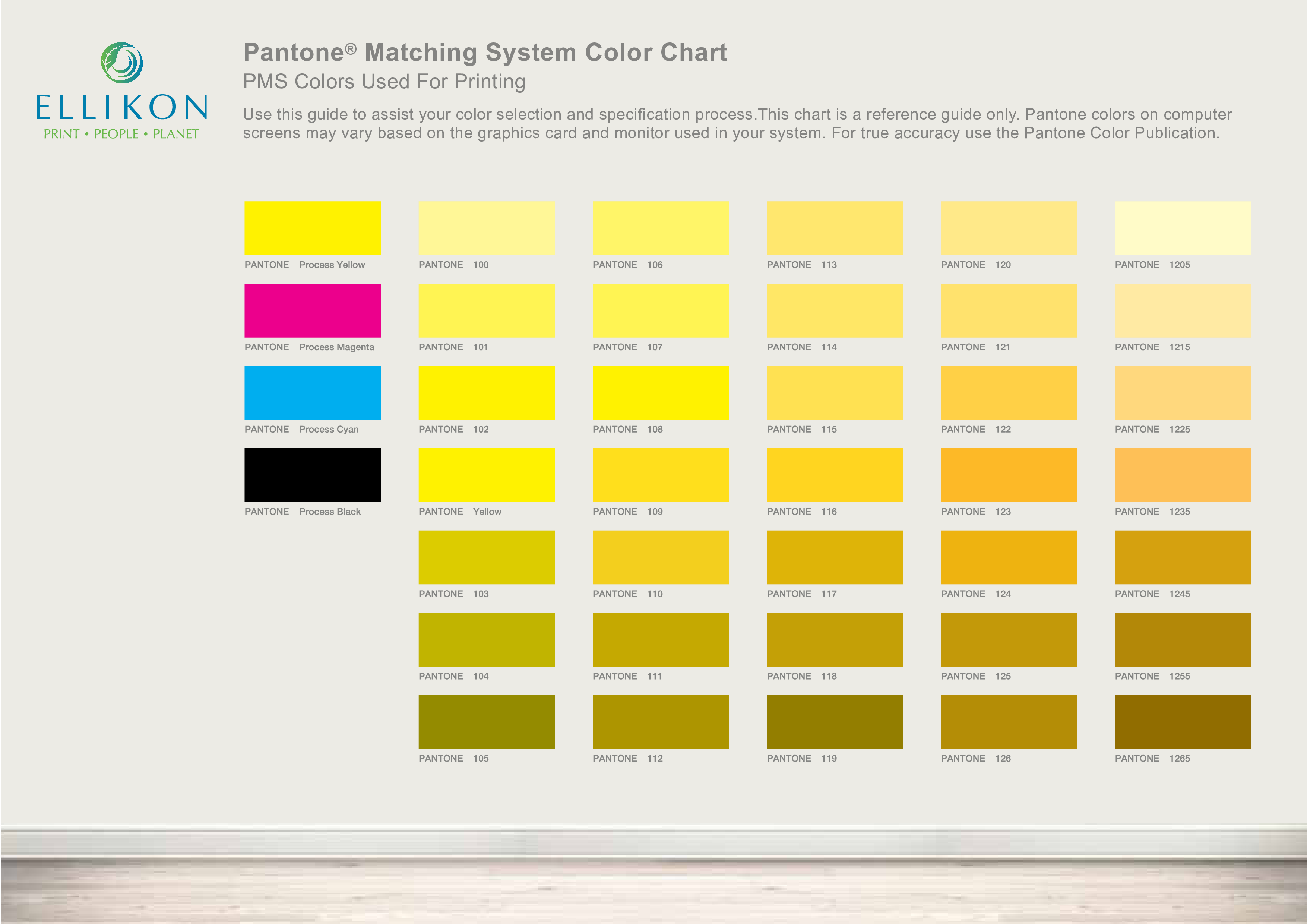 Kostenloses Pantone Matching System Color Chart