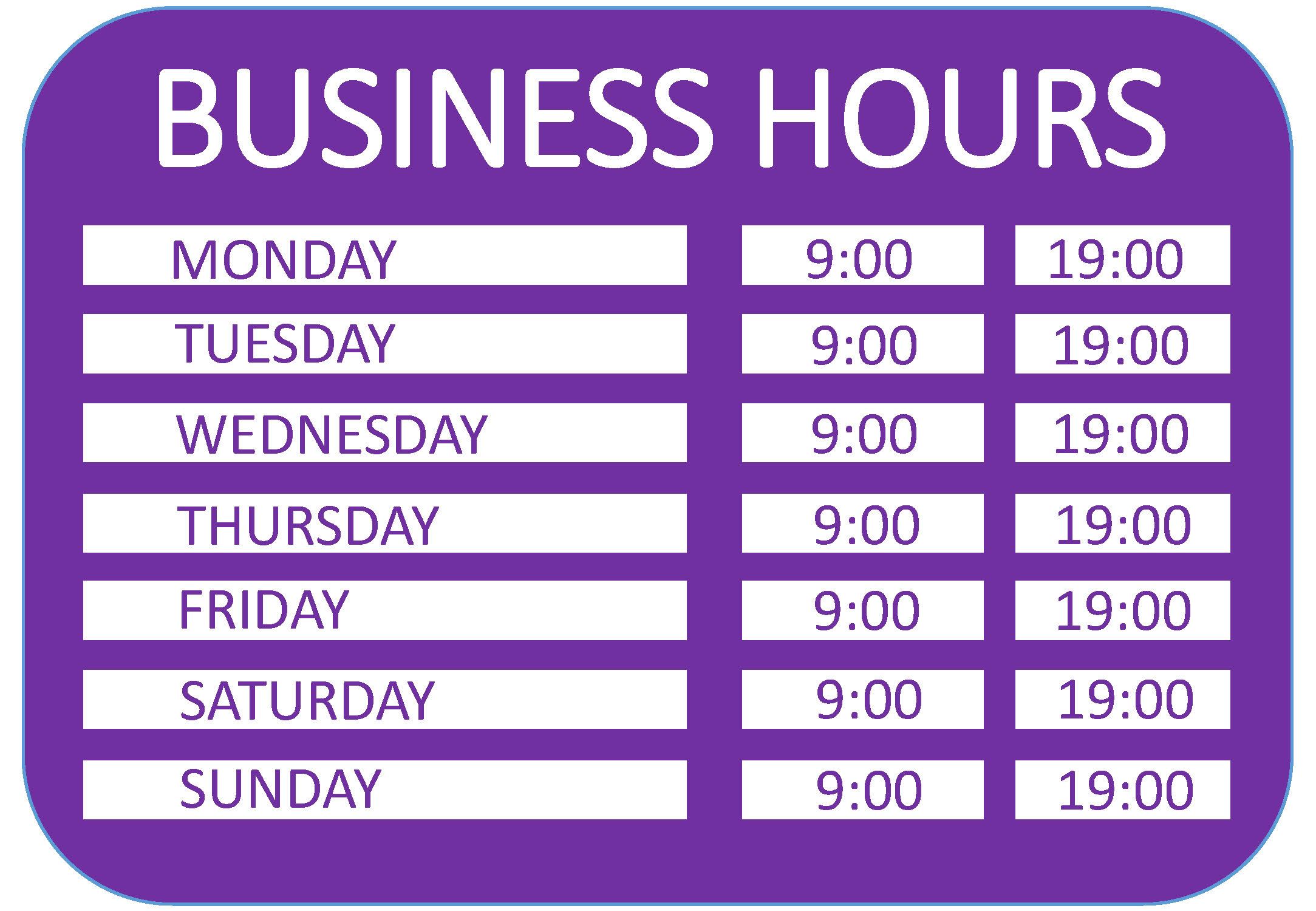 Business Hours Template Free Download Free Printable Templates