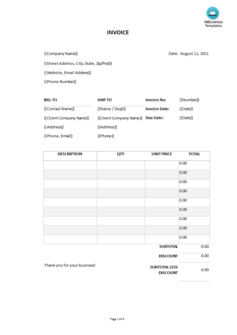 free printable invoice templates at allbusinesstemplates com