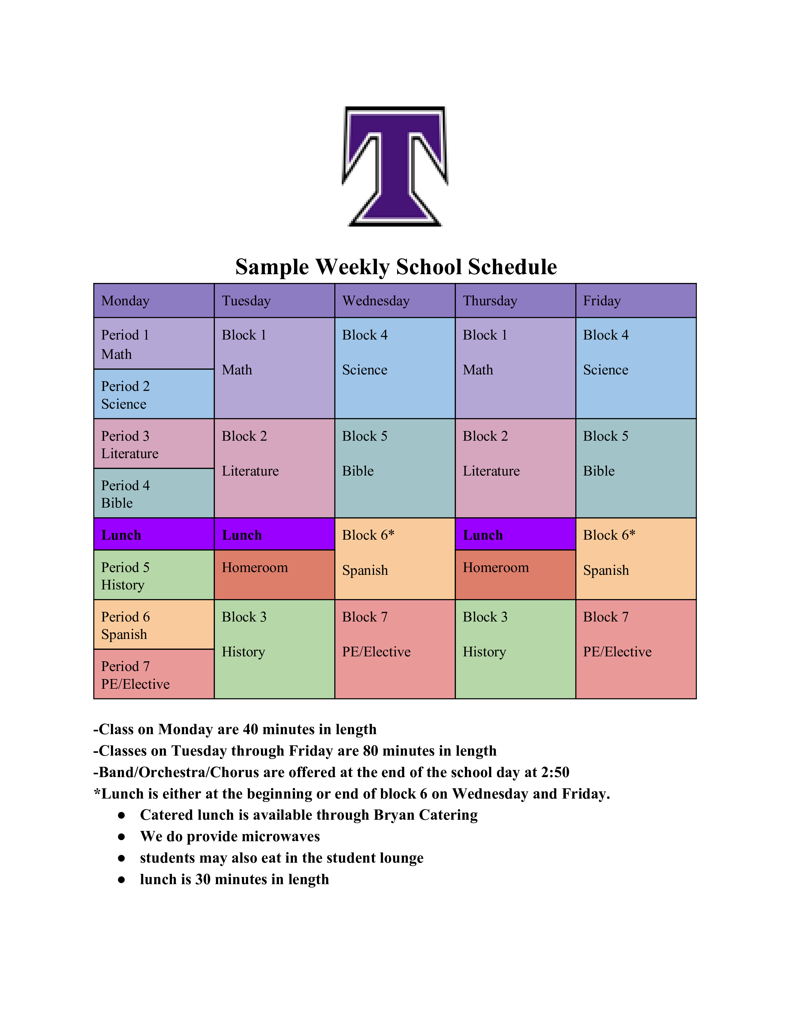 Weekly School Schedule Templates At Allbusinesstemplates