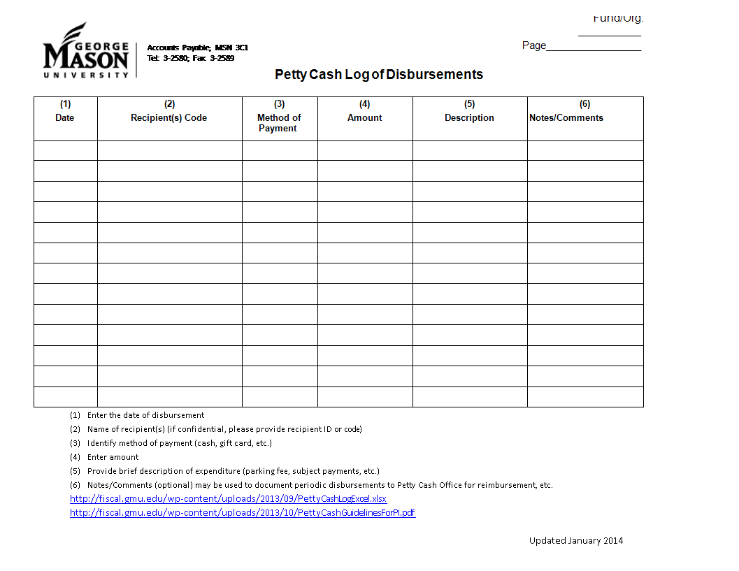 A Form Showing Proof Of A Petty Cash Payment