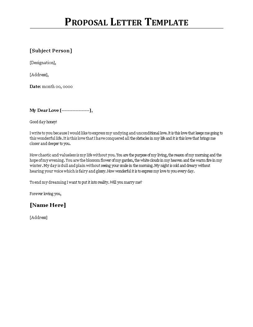 proposal letter template modèles