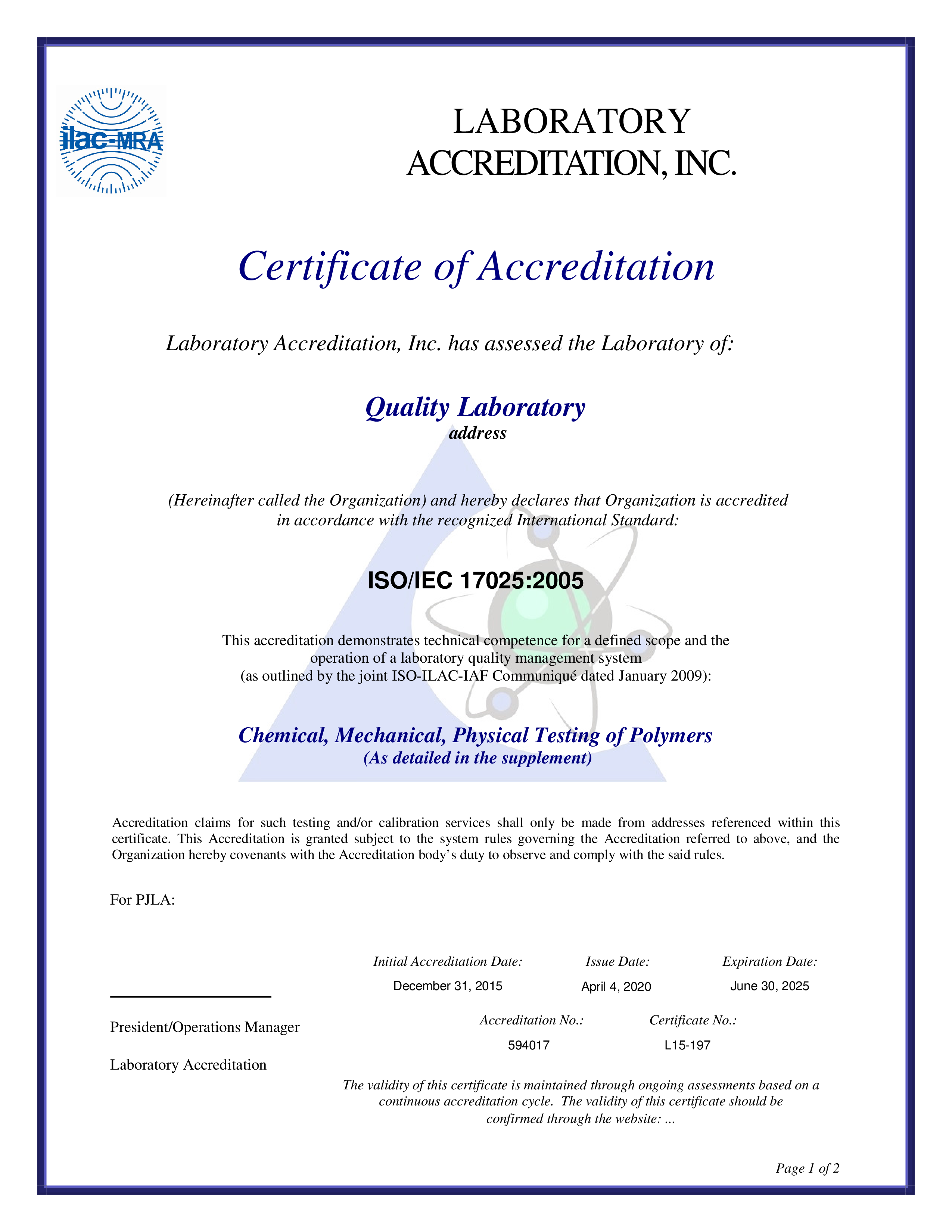 Laboratory Quality Management Certificate main image